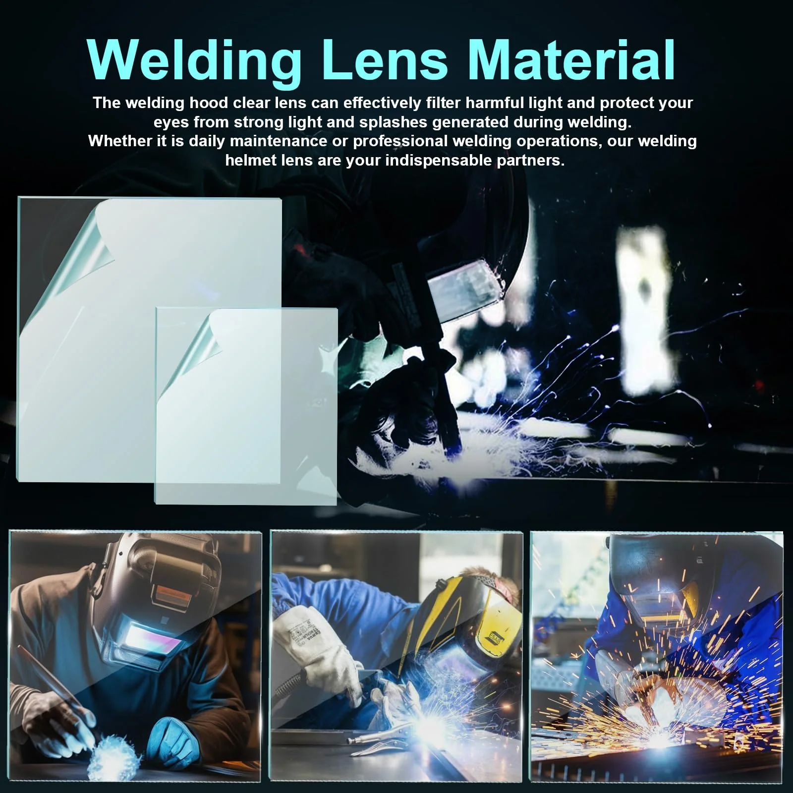 3350 Welding Helmet Lens for Lincoln Electric Viking Welding Hood Cover Clear Lenses - KP3044-1 KP2898-1 (10 PCS Inside + 10 PCS Outside) - Image 7