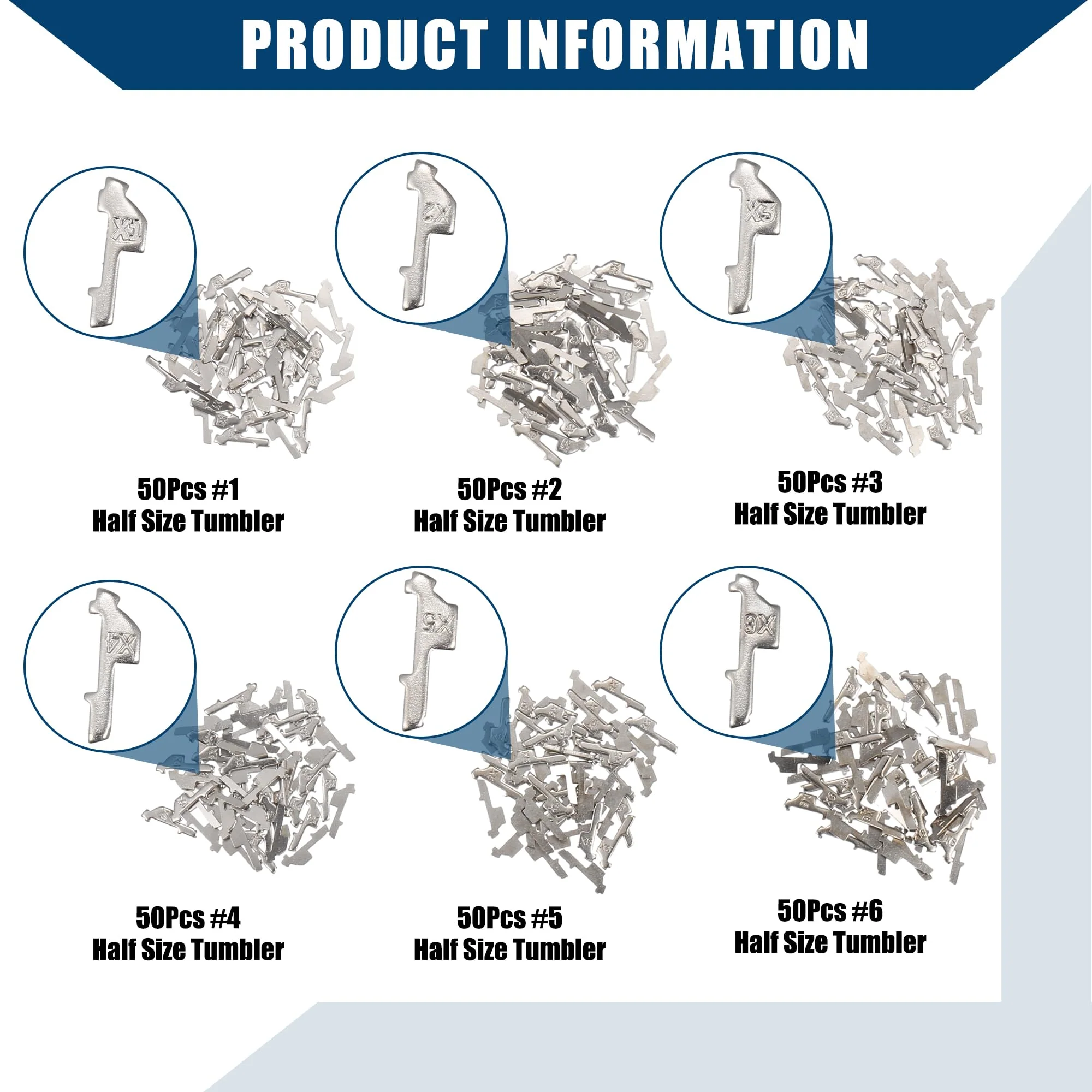350pcs Car Lock Reed Lock Plate Auto Key for Honda HON66 Lock/Outer/Durable Metal / 1 Set Silver Tone - Image 5