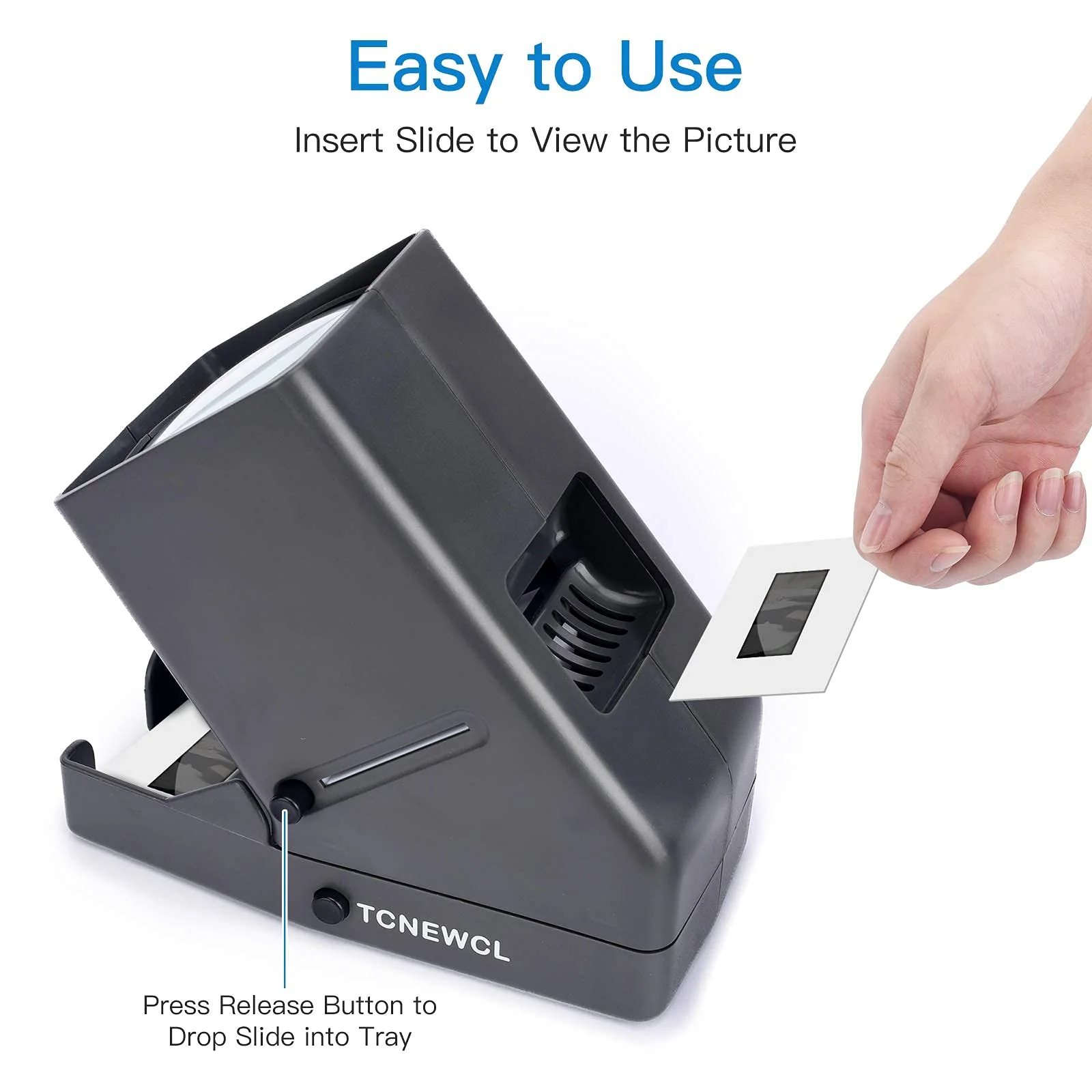 35mm Slide and Film Viewer, Negative Scanner, Desk Top LED Lighted Illuminated Viewing, 3X Magnification, USB Powered - Image 4