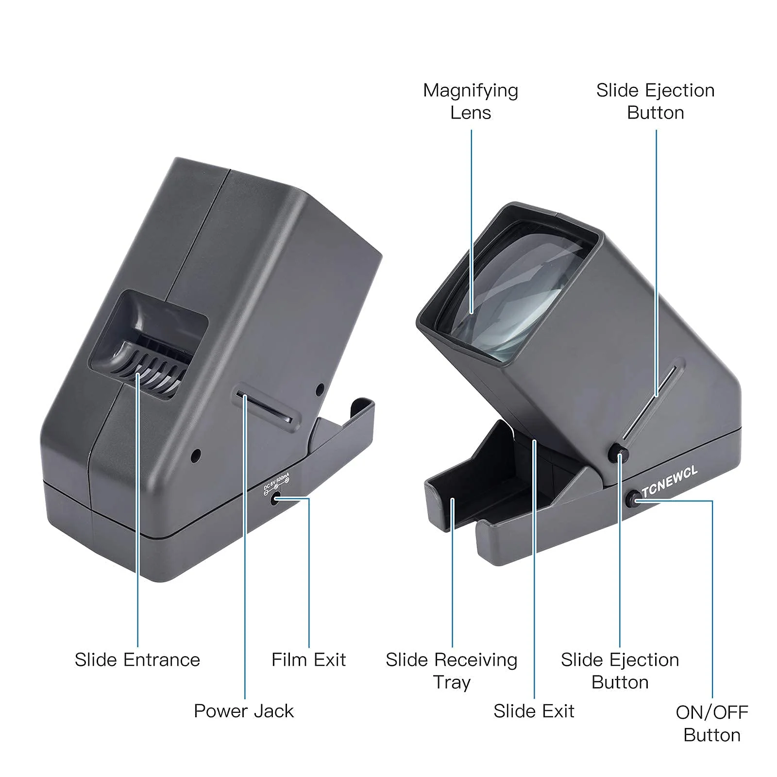 35mm Slide and Film Viewer, Negative Scanner, Desk Top LED Lighted Illuminated Viewing, 3X Magnification, USB Powered - Image 5