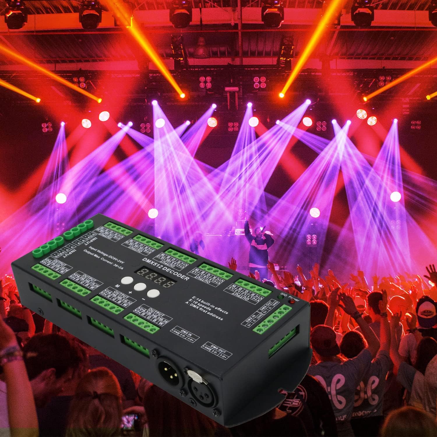 36 Channel DMX Decoder,72A RGBW led light dmx controller Digital Display DMX512 Dimmer DC9V-24V 8 Bit 2A/CH 36 channel with display - Image 4