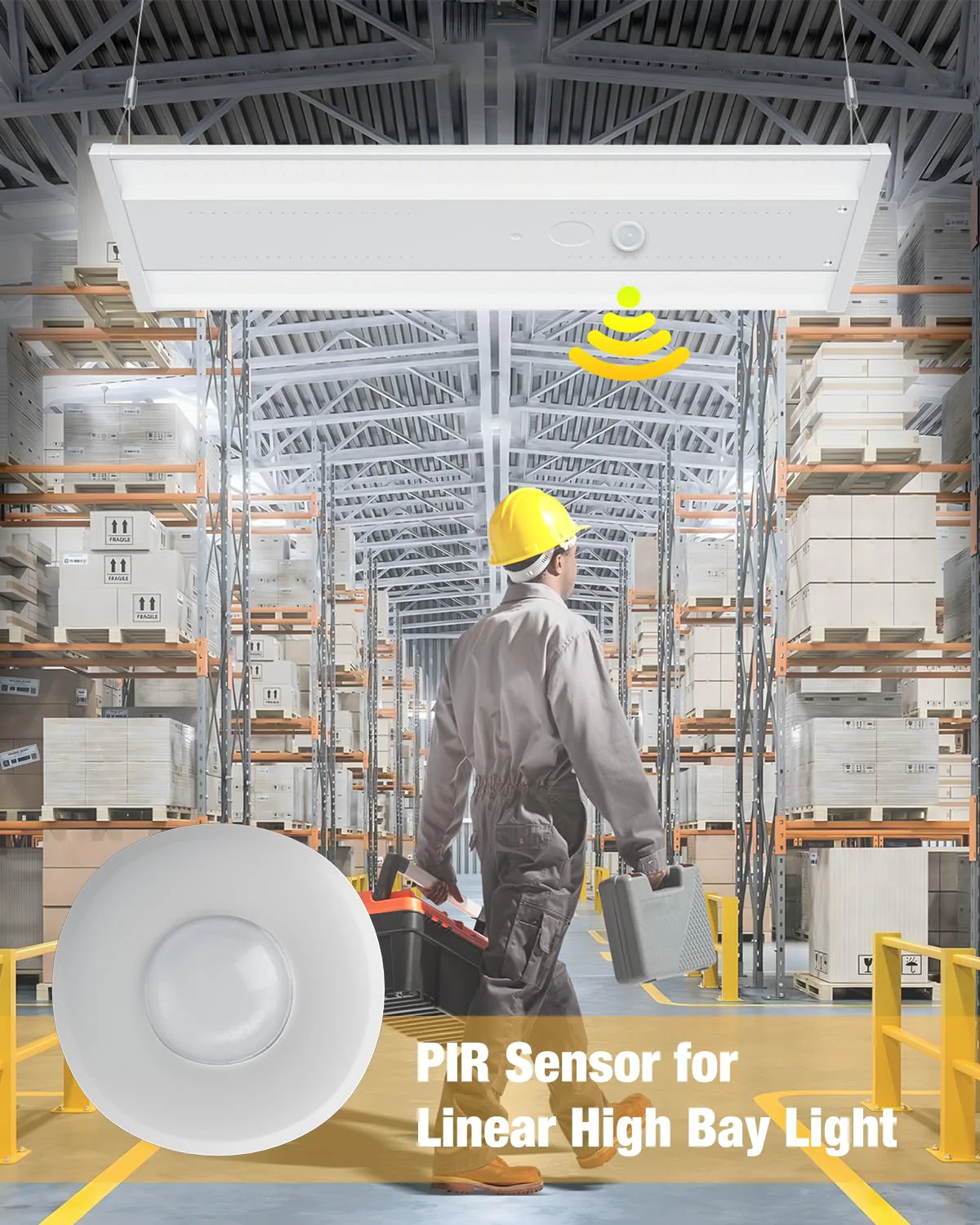 360 Degree PIR Occupancy Motion Sensor for LED Linear High Bay Light, 40FT Ceiling & 50FT Wall Mount Detection Diameter, Commercial/Industrial Grade, 1 Pack - Image 2