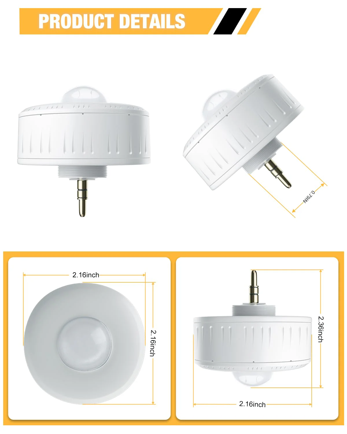 360 Degree PIR Occupancy Motion Sensor for LED Linear High Bay Light, 40FT Ceiling & 50FT Wall Mount Detection Diameter, Commercial/Industrial Grade, 1 Pack - Image 5