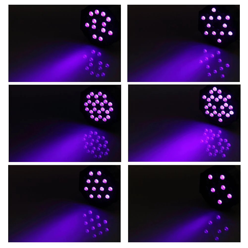 36LED Black Lights, U`King 72W UV Stage Lights Blacklight with Glow in The Dark Party Supplies by DMX Remote Control for Halloween Stage Lighting (1 Pack) 1 Pack - Image 2