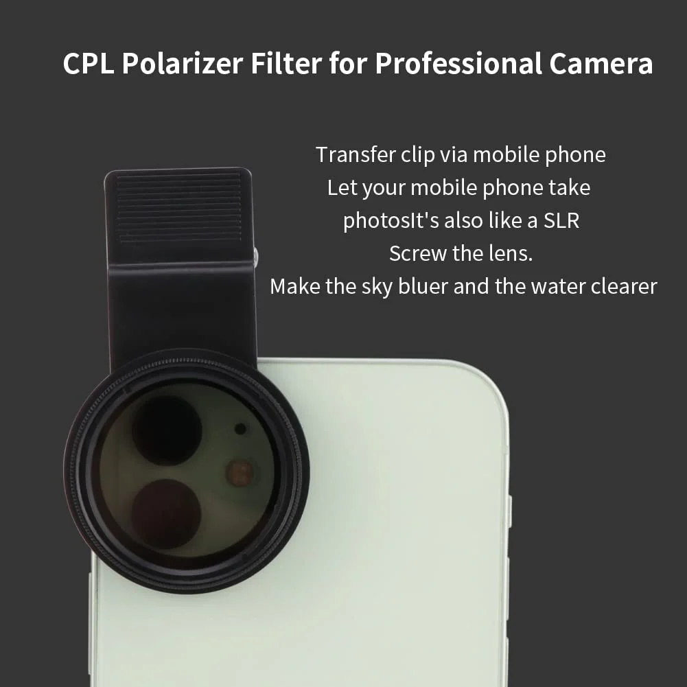 37MM Circular Universal Clip-on Design Portable Polarizer Camera Lens CPL Filter Professional CPL Lens(Black) - Image 4