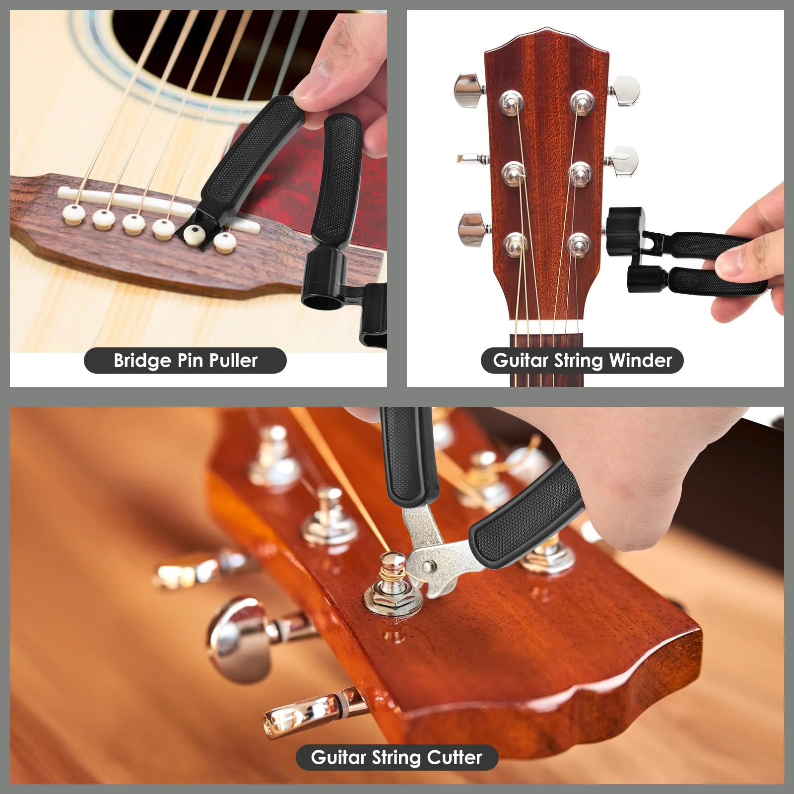 37Pcs Guitar Tools, Guitar Repaire Kit Care Tools with Carry Bag for Acoustic Electric Guitar Ukulele Bass Banjo, Gift for Music or String Instrument Enthusiast - Image 4