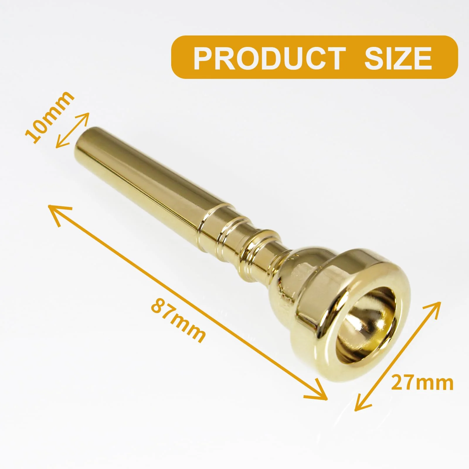 3C 5C 7C Trumpet Mouthpiece Instrument Mouthpieces, Gold-plated Trumpet Mouthpiece Replacement - For Beginners & Professionals, Trumpet Instrument Accessories 3C 5C 7C Gold - Image 2