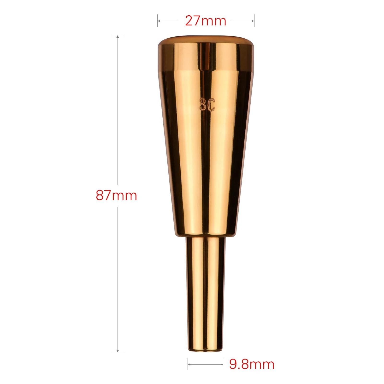 3C Trumpet Mouthpiece Megatone Thickened Heavier Mouthpiece Instrument Accessory with Bright Color for Standard Trumpets - Image 2