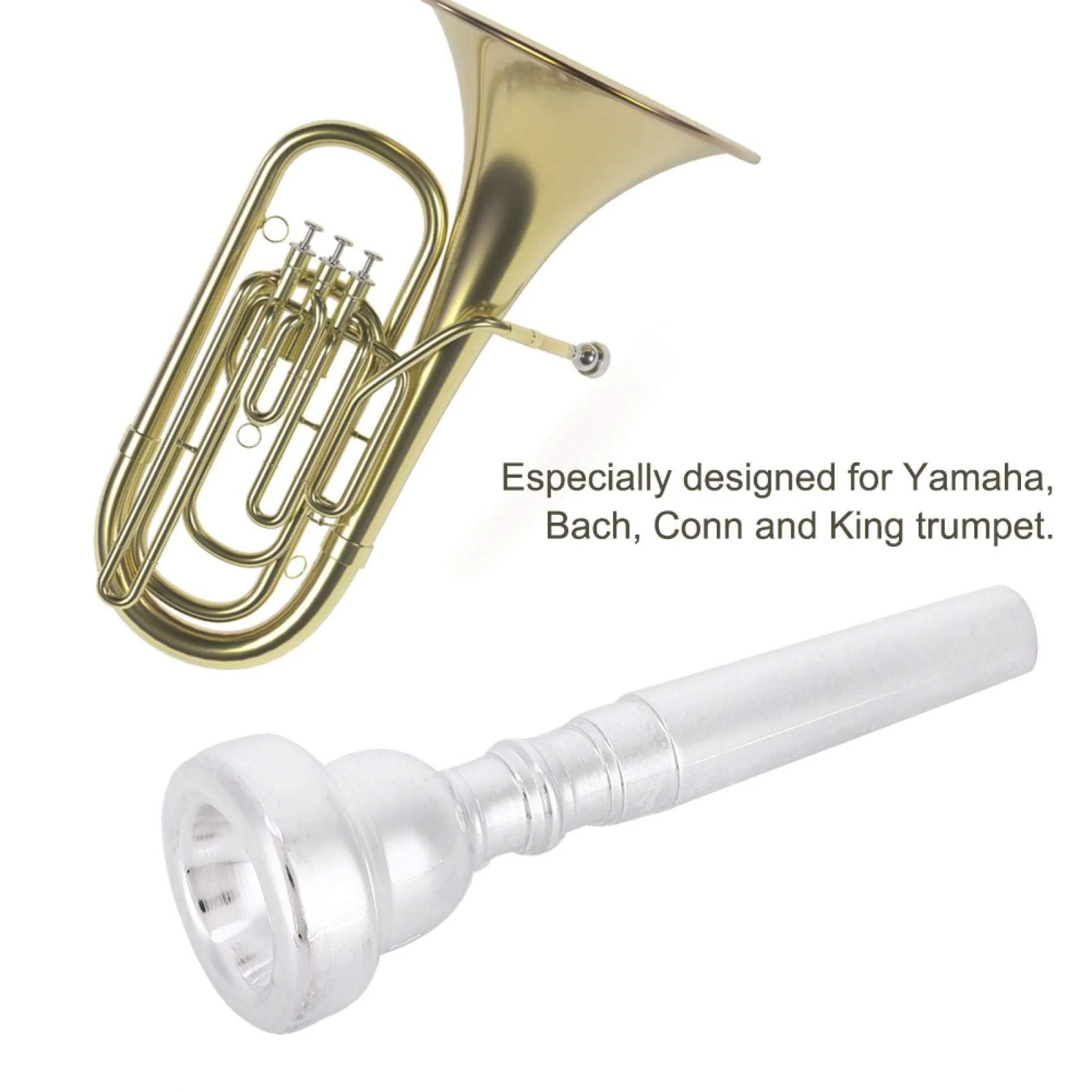 3c Trumpet Mouthpiece Musical Instruments For Bach Conn (Silver) - Image 2
