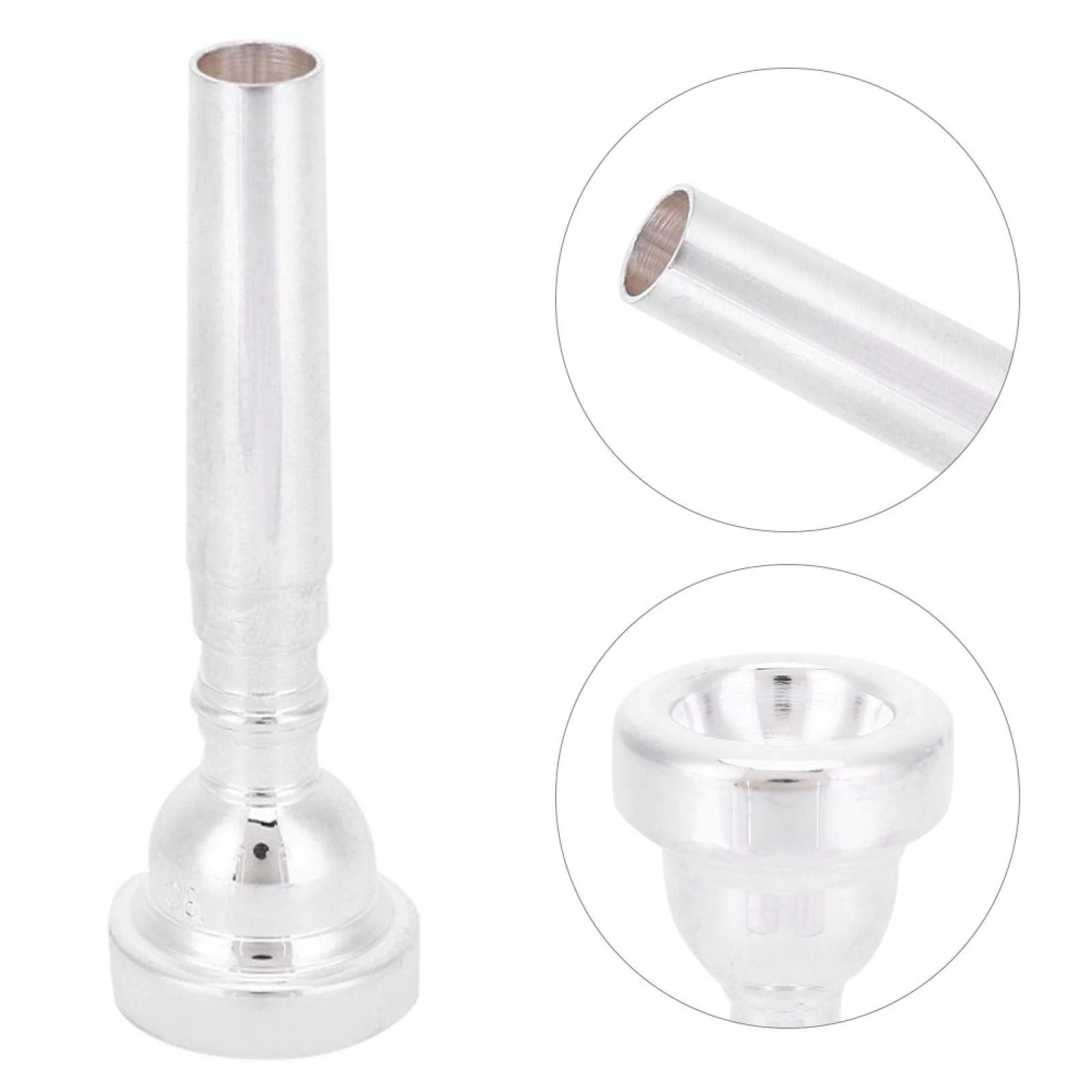 3c Trumpet Mouthpiece Musical Instruments For Bach Conn (Silver) - Image 4