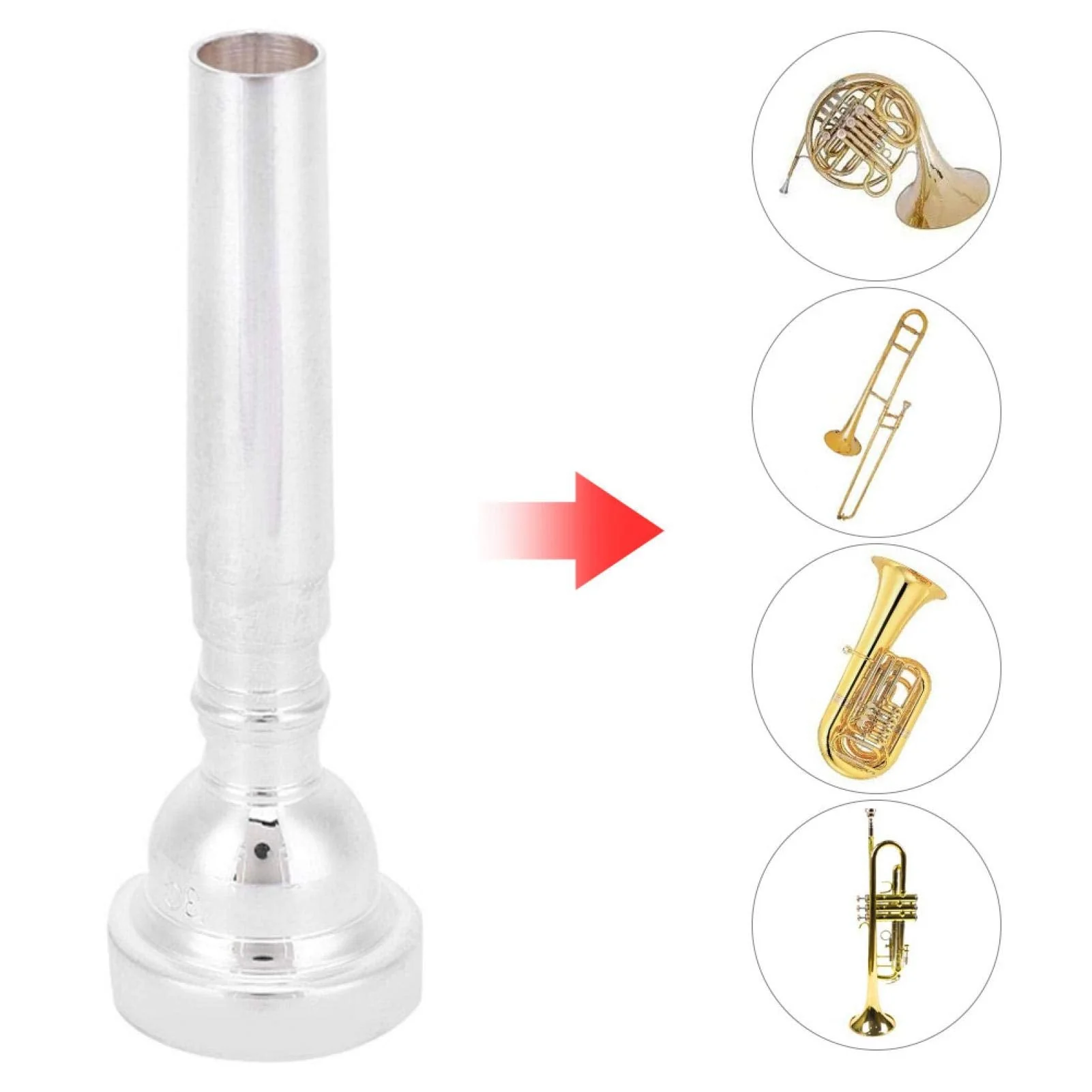 3c Trumpet Mouthpiece Musical Instruments For Bach Conn (Silver) - Image 5