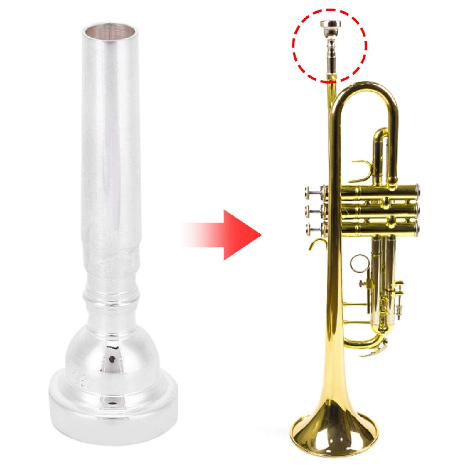 3c Trumpet Mouthpiece Musical Instruments For Bach Conn (Silver) - Image 7