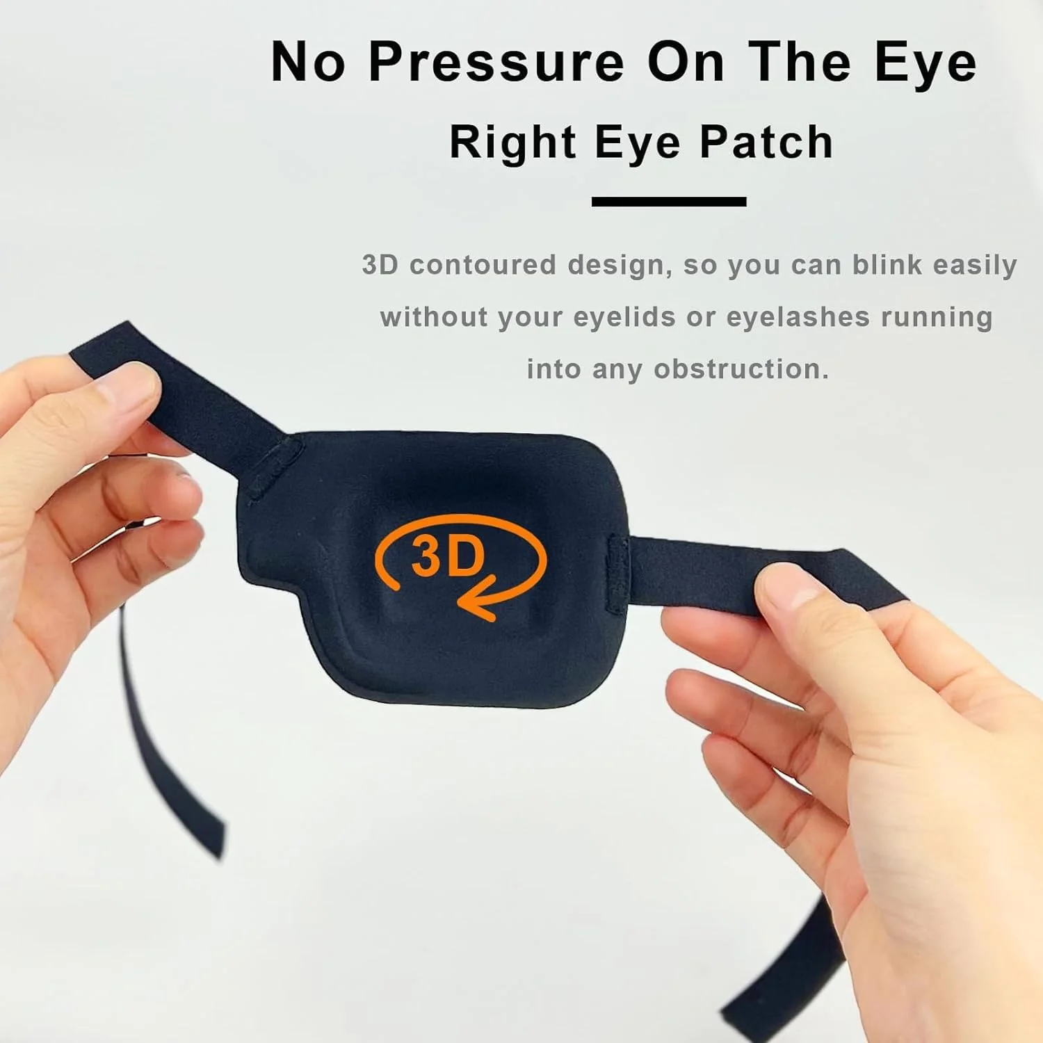 3D Eye Patch, Medical Eye Patches for Adults Kids, 3D Amblyopia Lazy Eye Patches for Right Eye Black - Image 3