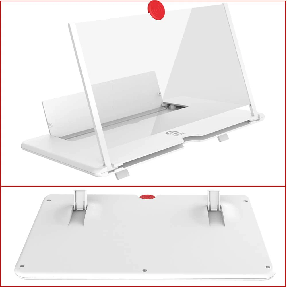 3D Screen Magnifier Amplifier, HD Amplifier Projector for Movies, Videos and Games. Foldable Phone Stand with Screen Amplifier for All Smartphones (White) - Image 6