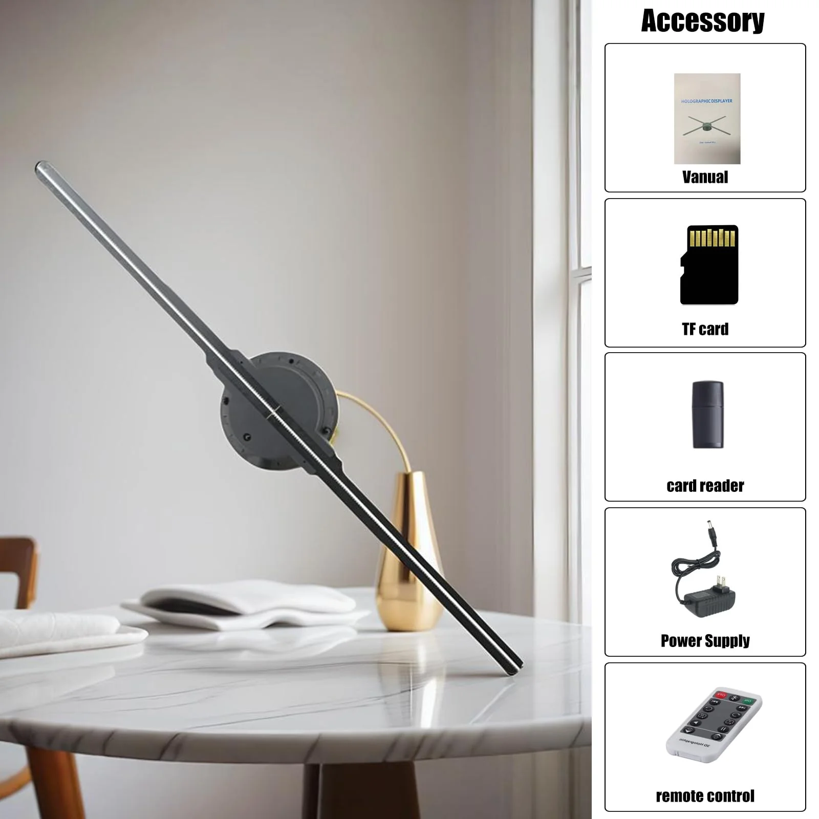 3Dhologramfan 19.7 “, LED Holographic Display Fan for Commercial Advertising, App/PC/WiFi/Bluetooth, 3Dhologram Projector Fan for Store, Holiday, Retail & Trade Show Display with 1500 Video Library - Image 8