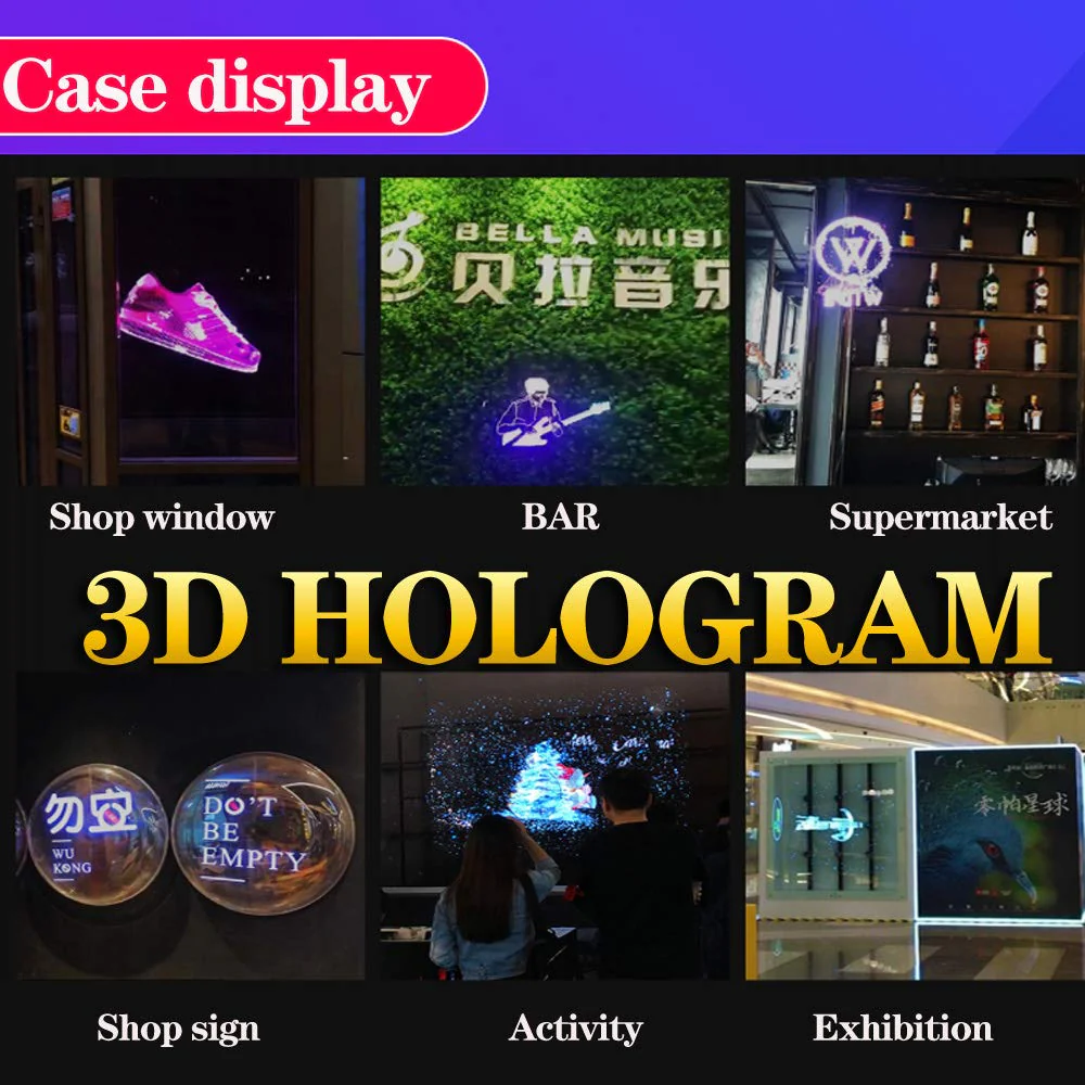 3DHologramFan, 42CM 3DHologramfan Projector HD LED Holographic Christmas Tree Advertising Display with Remote and Bluetooth and WiFi,1500 Video Library and for Business,Bar,Halloween Missyou 16.5 Inch - Image 7