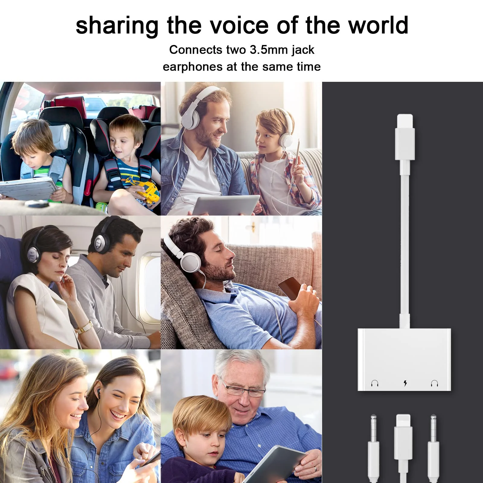 3in1 Lighting to 3.5mm,Headphone Adapter for iPhone, Dual Earphone Jack Audio and Charging Adapter,Headphone Splitter for iPhone 14/13/12/11/XS Max/XR/8/7 Plus /6/ iPad,Support iOS 10 to16 - Image 6
