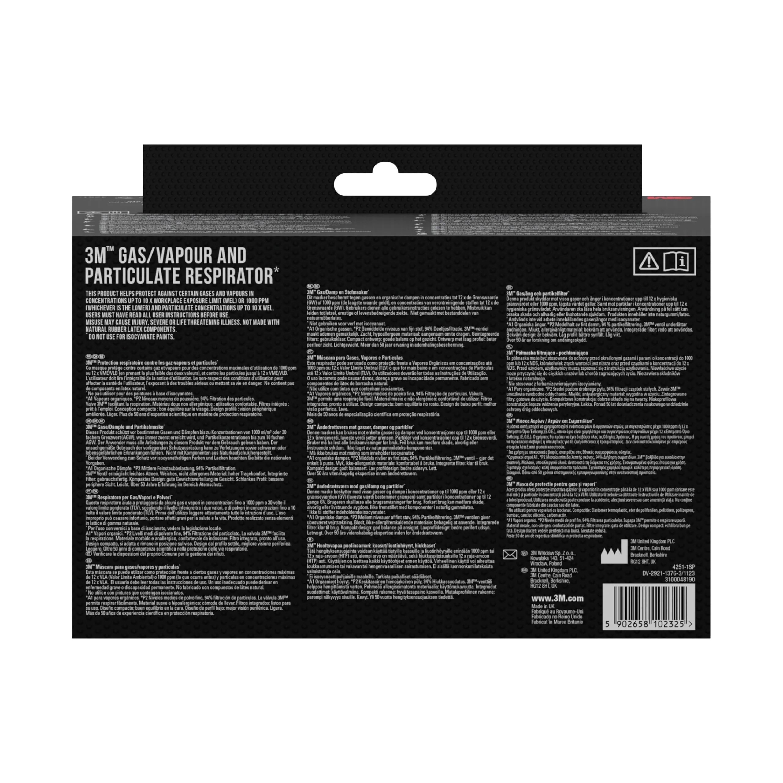 3M 4251C Half-Mask Respirator for Spray Painting / Machine Sanding Protection Level A1P2 / Ready for Use / Low Breathing Resistance / Especially Lightweight 1 stück (1er Pack) Single - Image 5