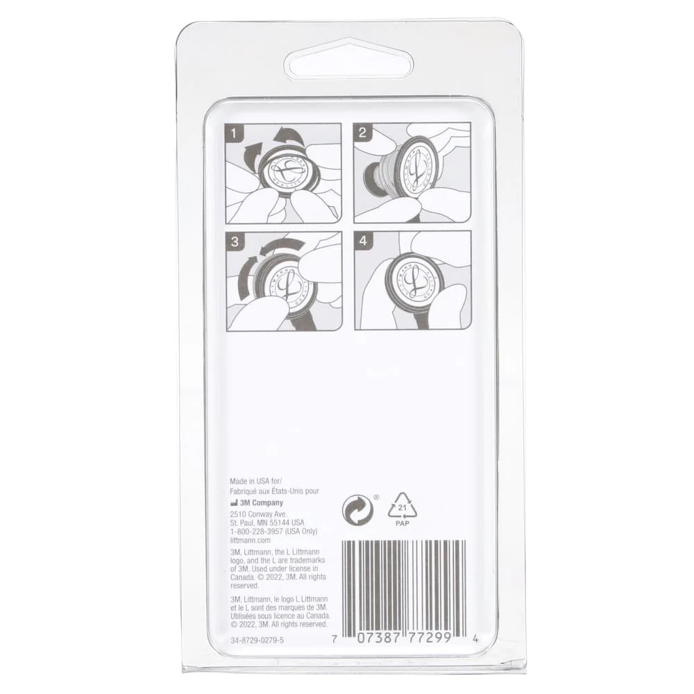 3M Littmann Stethoscope Spare Parts Kit – Classic II Pediatric Diaphragm Assembly, Includes Black & Gray Rim, Floating Diaphragm, 40012 - Image 2