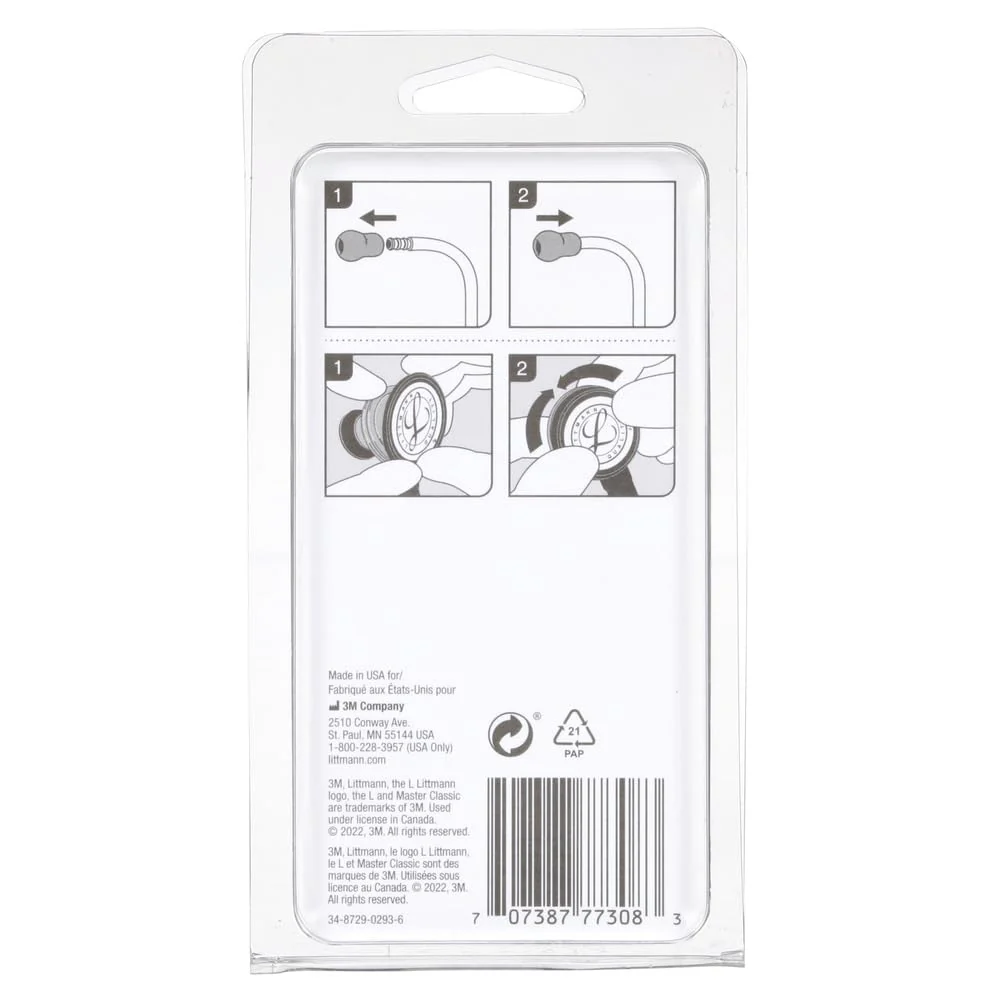 3M Littmann Stethoscope Spare Parts Kit – Gray, Compatible with Master Classic II™, Includes Snap Tight Soft-Sealing Small Eartips, Tunable Diaphragm & Rim, 40023 - Image 2