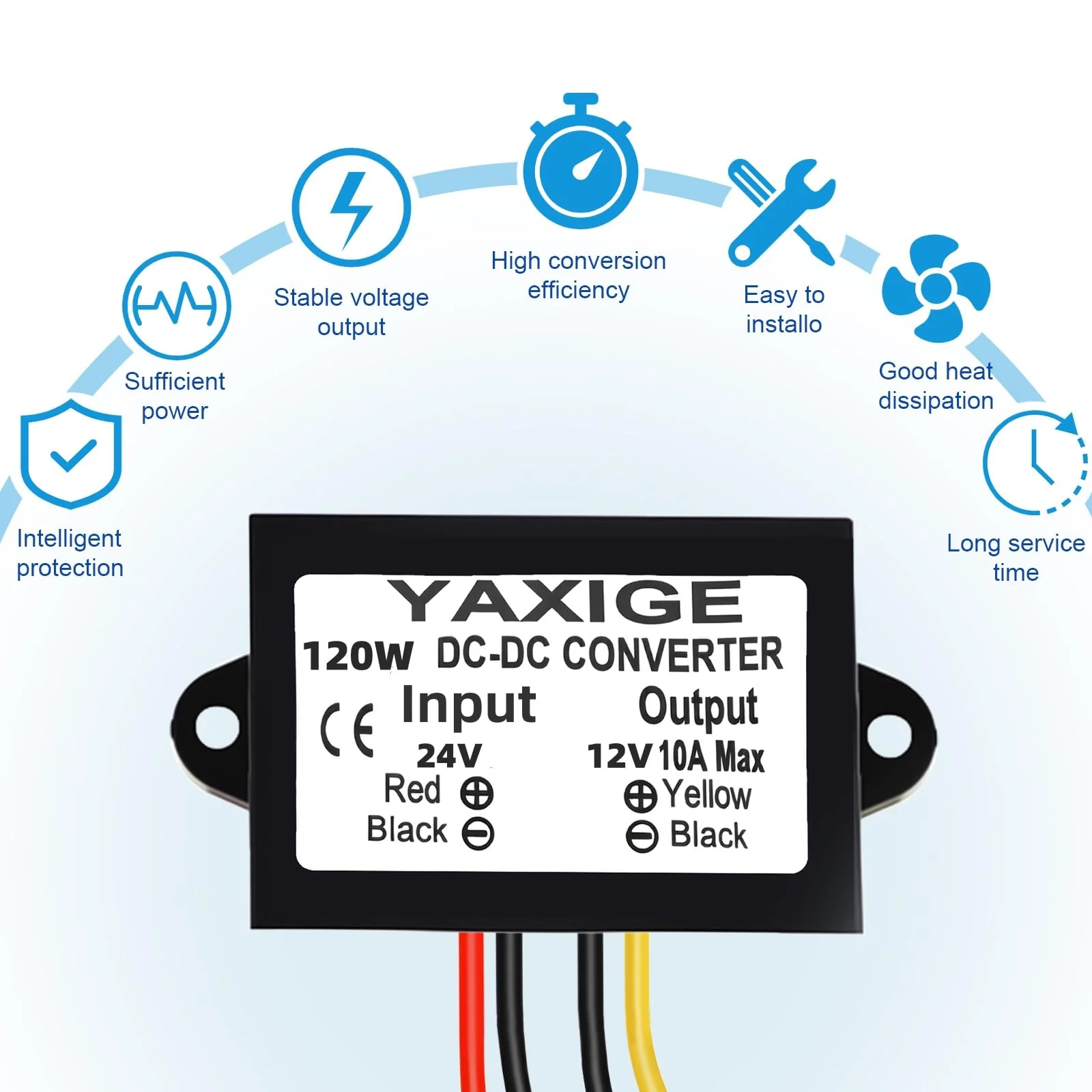 3PCS 24V to 12V 10A 120W Step-Down Converter Regulator Waterproof Step-Down Power Supply Reducer Regulator Voltage Module (16V-32V to 12V, 10A) 24V TO 12V 3PCS - Image 3