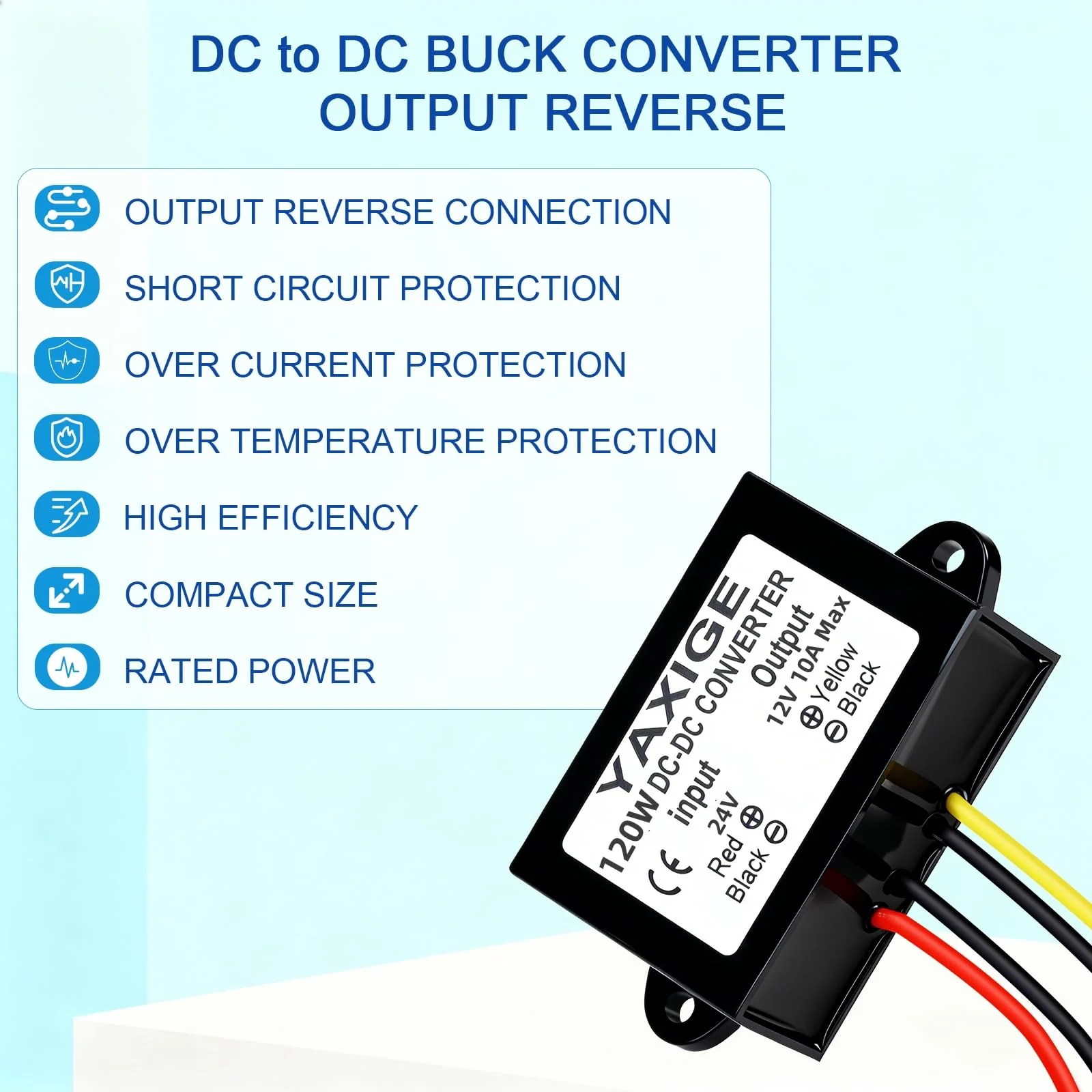 3PCS 24V to 12V 10A 120W Step-Down Converter Regulator Waterproof Step-Down Power Supply Reducer Regulator Voltage Module (16V-32V to 12V, 10A) 24V TO 12V 3PCS - Image 5