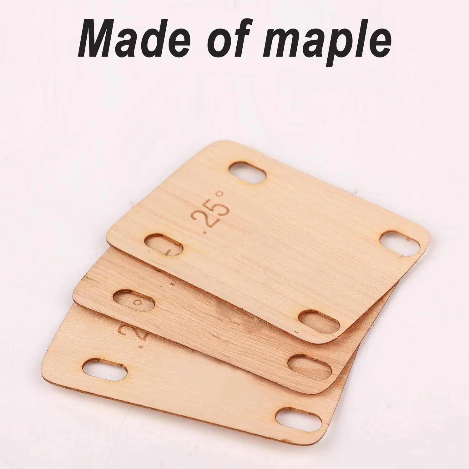 3pcs 25° Guitar Neck Shims, Solid Maple Wood Guitar Neck Shim Protection 25 Degree Guitar Neck Plate Tool for Guitar Bass Repairing - Image 4
