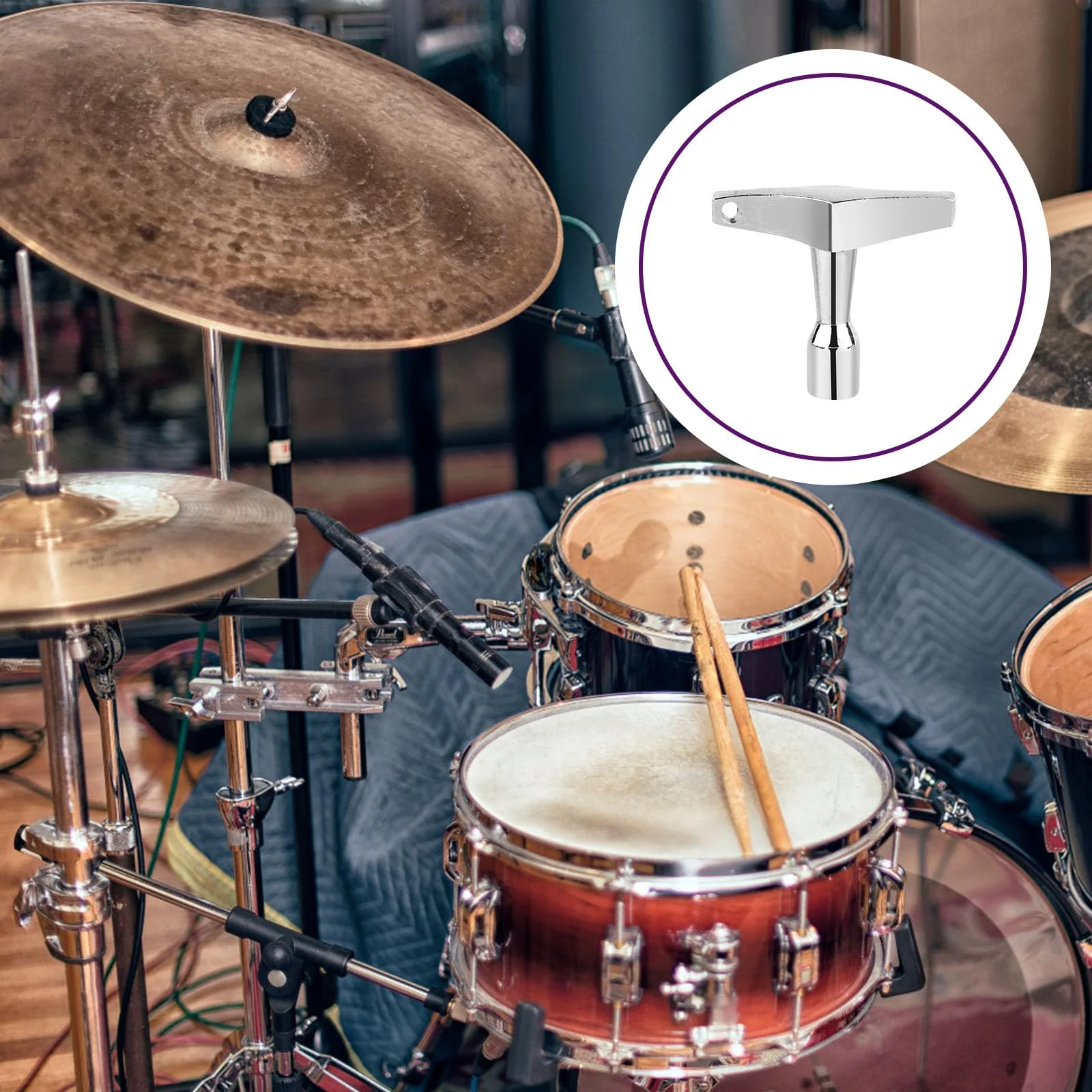 3pcs Drum Key, Magnetic Drum Tuner Keychain S-Shaped Ergonomic Handle Drum Key Drill Bit Drum Key Tool for Acoustic and Electronic Drums (Quadrilateral) - Image 6