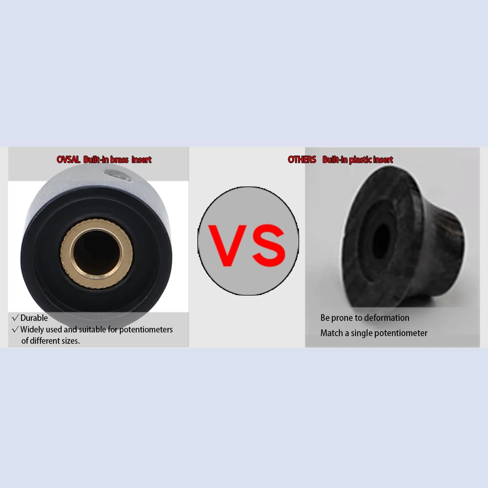 3Pcs Ebony Electric Guitar Volume Tone Knobs with Brass Hole Wood Bass Guitar Control Knobs Compatible with Fender Strat Telecaster Jazz Les Paul Guitar Replacement Parts (Ebony Natural Color) 3 Piece Ebony-6.0 - Image 5