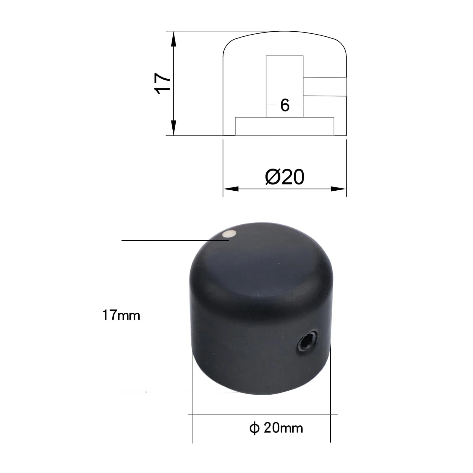 3Pcs Ebony Electric Guitar Volume Tone Knobs with Brass Hole Wood Bass Guitar Control Knobs Compatible with Fender Strat Telecaster Jazz Les Paul Guitar Replacement Parts (Ebony Natural Color) 3 Piece Ebony-6.0 - Image 6