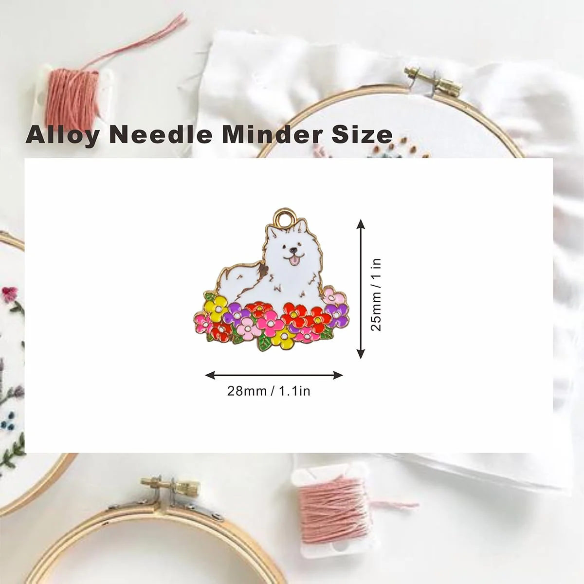 3pcs Flower Animals Themed Needle Minder, Needle Minder Magnetic, Needle Holder for Cross Stitch, Sewing,Enamel and Magnetic - Keep Your Needles Secure - Image 2