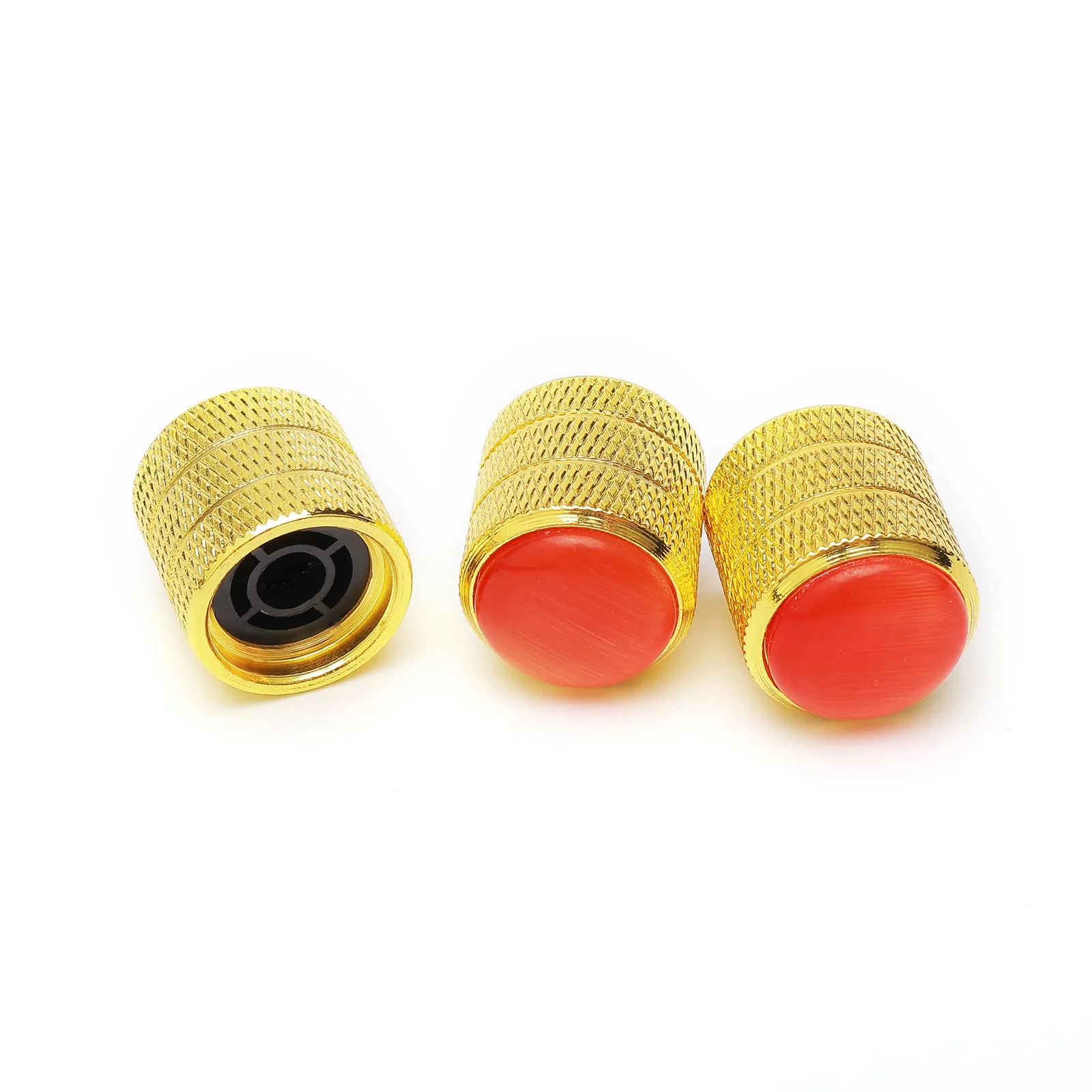 3PCS Gold Metal Guitar Speed Control Knobs Volume Tone Control Knobs with Red Dome for 6mm Shaft Pots - Image 6