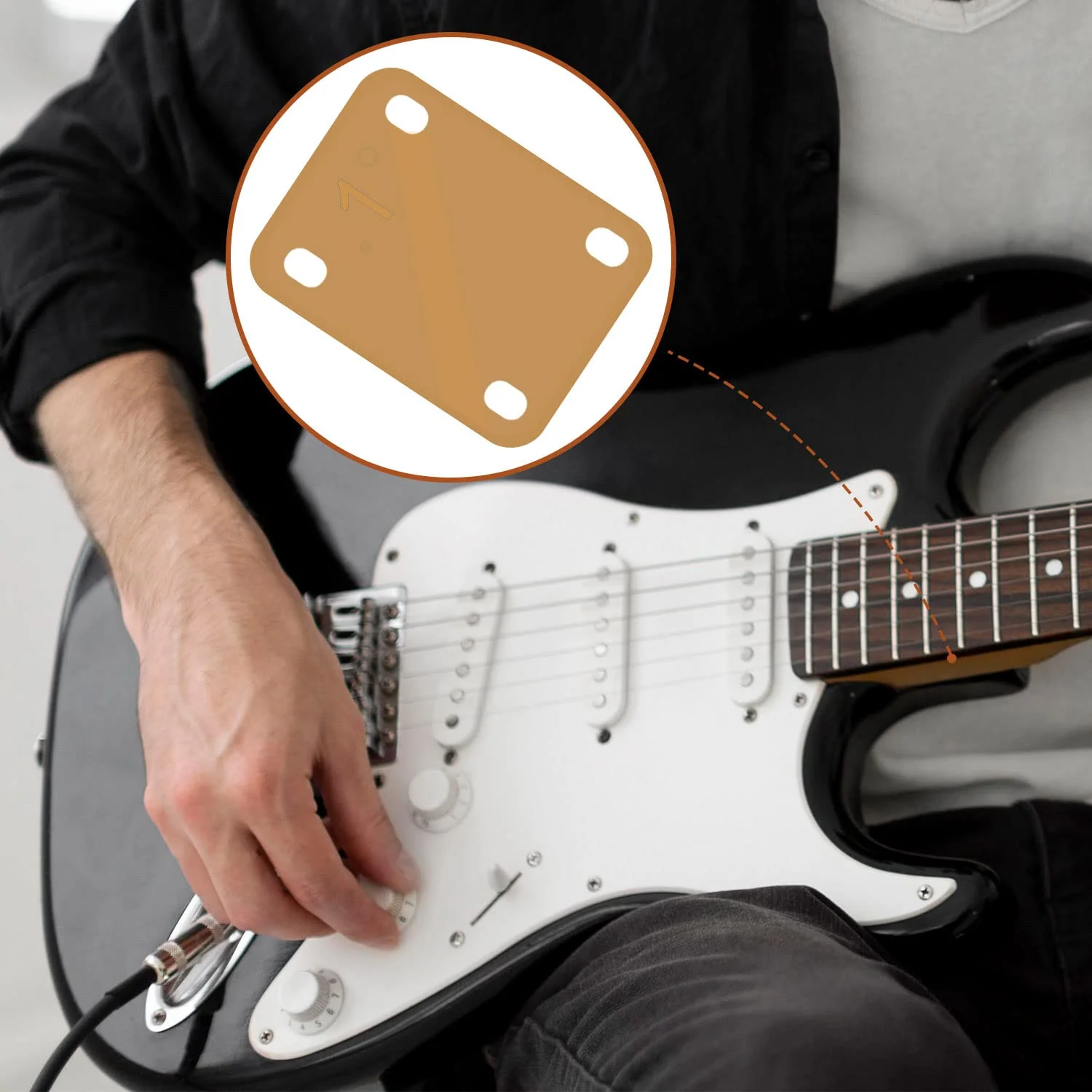 3pcs Guitar Neck Shims, Plastic Guitar Neck Plate for Guitar Neck Protection with 3 Taper 0.25°, 0.5° and 1° Guitar Neck Gasket for Bass Electric Guitar Neck Protection and Repair (Khaki) - Image 4