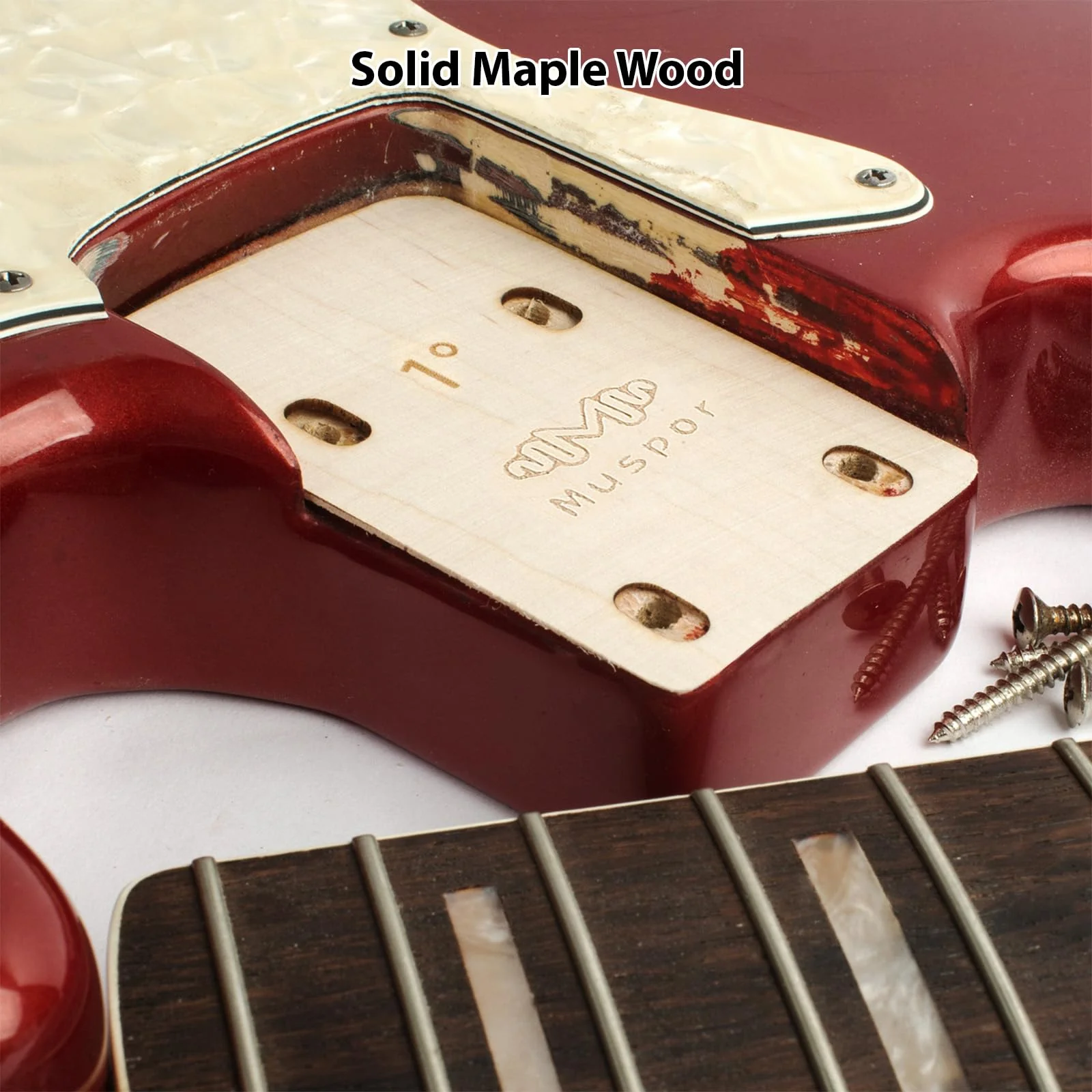 3pcs Guitar Neck Shims Portable Bass Neck Plate Tool Solid Maple Wood Guitar Neck Shim Protection 0.25/0.5/1 Degree Guitar Neck Plate Tool for Guitar Bass Repairment, Shaped - Image 2