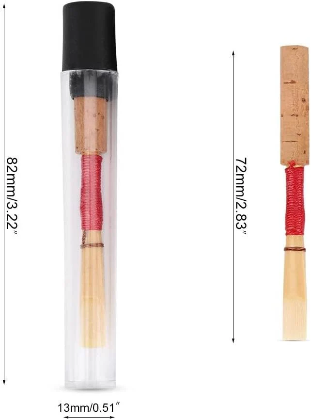 3Pcs Oboe Reed Medium Soft Oboe Reeds Handmade Oboe Reed for Beginners Wind Instrument Parts with Transparent Plastic Storage Box (Red) - Image 3