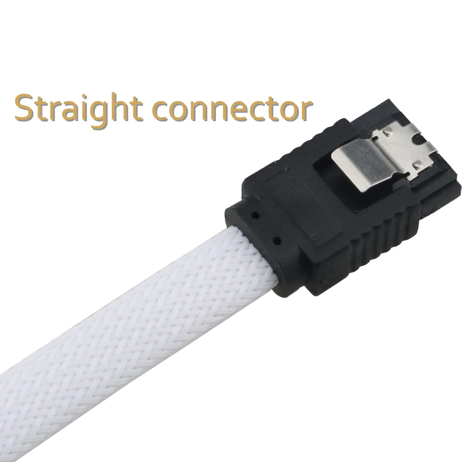 3pcs SATA III 6Gbit/s Right Angle Data Cable with Locking Latch for HDD/SSD/CD and DVD Drives, White - Image 2