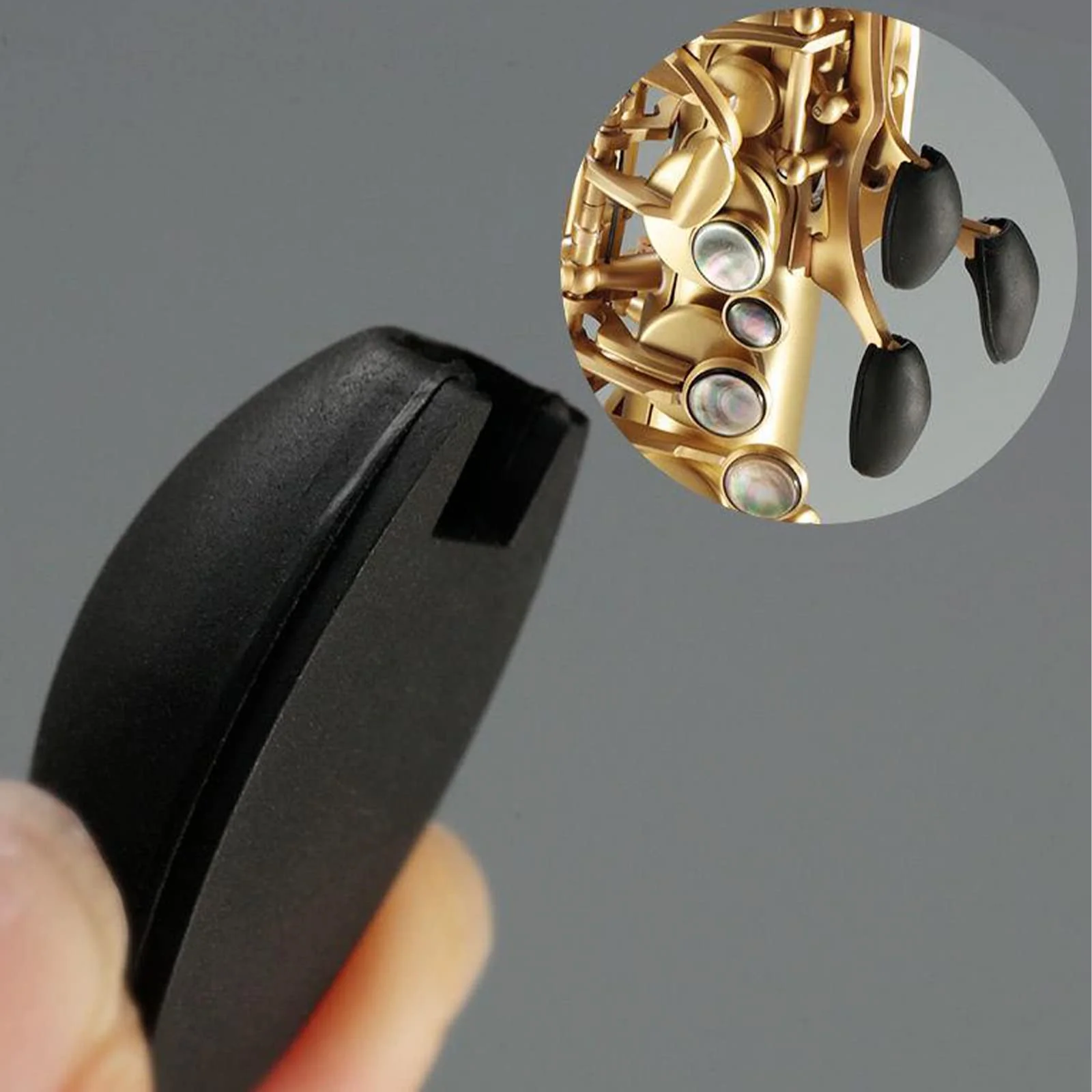 3Pcs Saxophone Rubber Thumb Rest, Black Silicone Thumb Rest Palm Key Risers Finger Protector, for Alto Tenor Soprano Sax Key Pad Accessories - Image 3