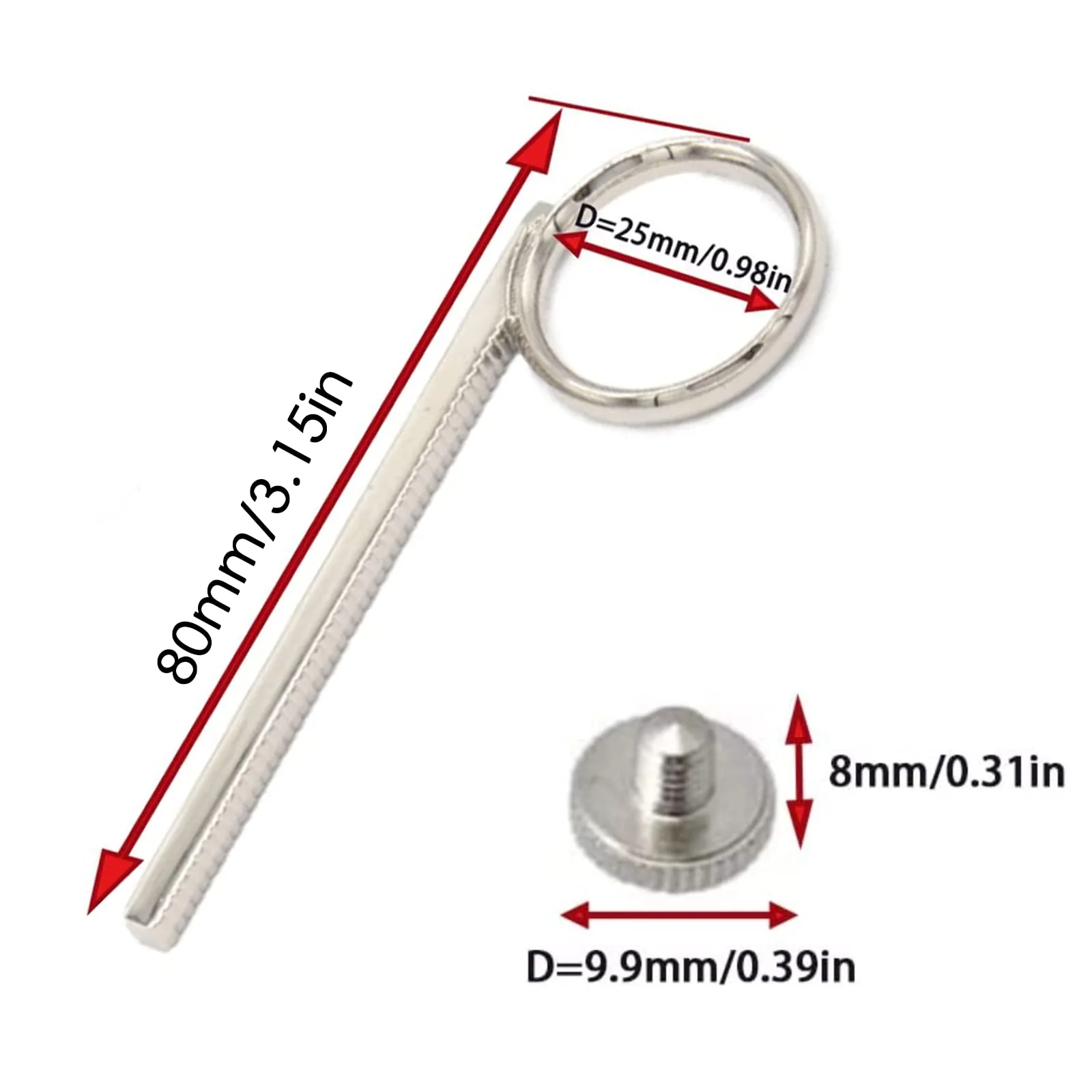 3pcs Silver Copper Trumpet Slide Finger Ring, Trumpet Valve Pull Ring with 3 Screws, 3 Inch Length Trumpet Slide Finger Ring, Trumpet Accessories Compatible with Yamaha Trumpet - Image 2