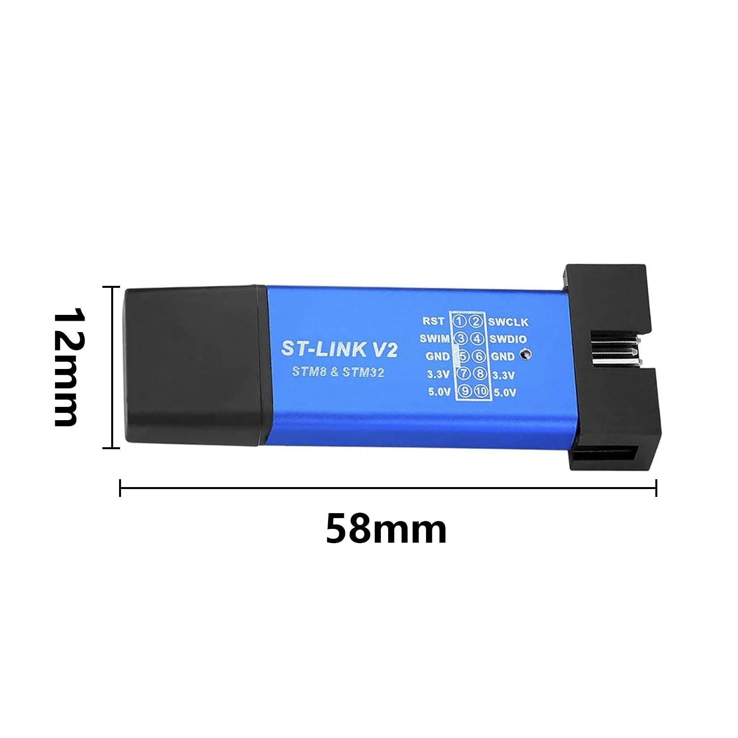 3pcs ST-Link V2 Programming Device Emulator Downloader (Random Color) with Wires for STM8 and STM32, Aluminum Housing Compatible with Arduino, Mini Debugger and Programming Emulator - Image 2