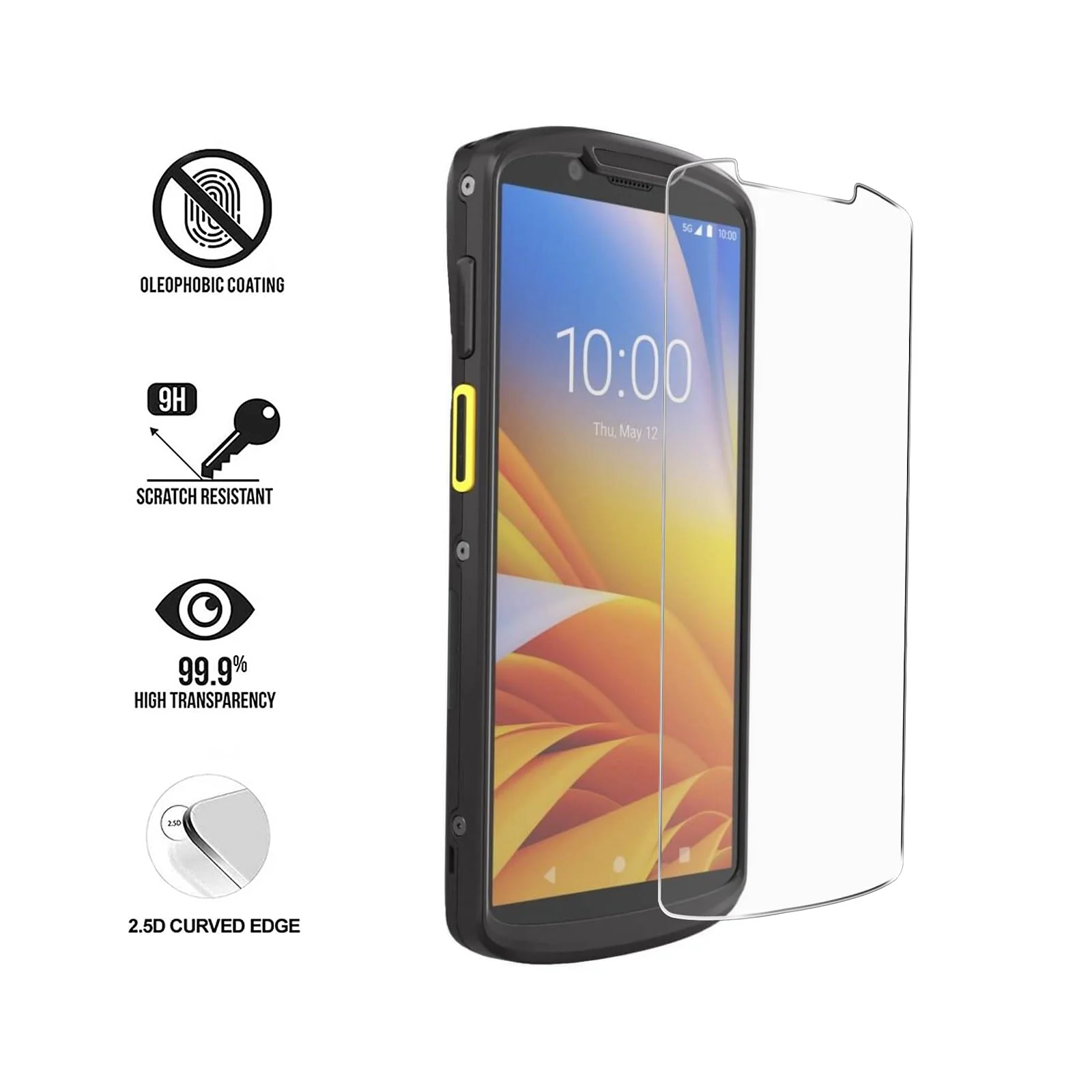 3pcs Tempered Glass Screen Protector for Zebra Symbol TC53 TC58 Handheld Barcode Scanner Mobile Computer, 9H Scratch-Resistant HD Protective Film - Image 2