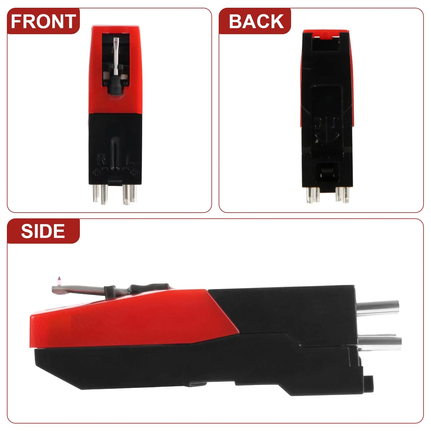 3pcs Universal Record Player Cartridge, Vinyl Turntable Cartridges Replacement Diamond Stylus Needle Turntable Needle Record Player Needle for LP Phonograph, Victrola, ION, Crosley - Image 3