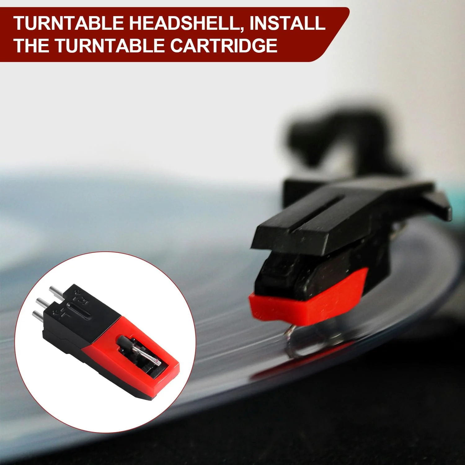 3pcs Universal Record Player Cartridge, Vinyl Turntable Cartridges Replacement Diamond Stylus Needle Turntable Needle Record Player Needle for LP Phonograph, Victrola, ION, Crosley - Image 6