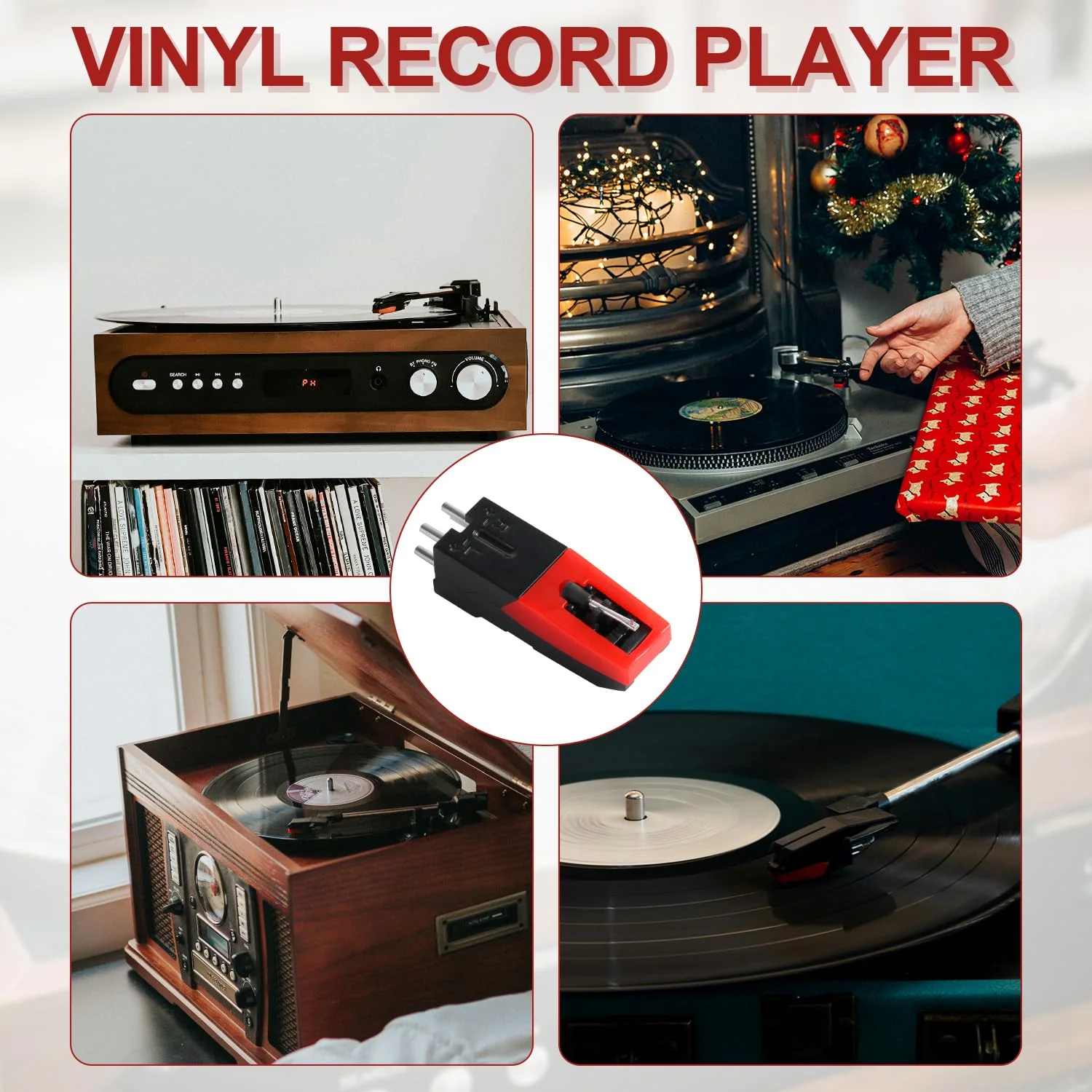 3pcs Universal Record Player Cartridge, Vinyl Turntable Cartridges Replacement Diamond Stylus Needle Turntable Needle Record Player Needle for LP Phonograph, Victrola, ION, Crosley - Image 7