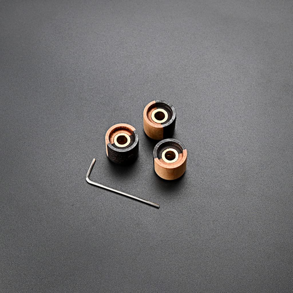 3pcs Wood Guitar Knobs Bass Dome Knobs Audio Knob Volume Control Knobs for Electric Guitar or Precision Bass (Black) Black - Image 4