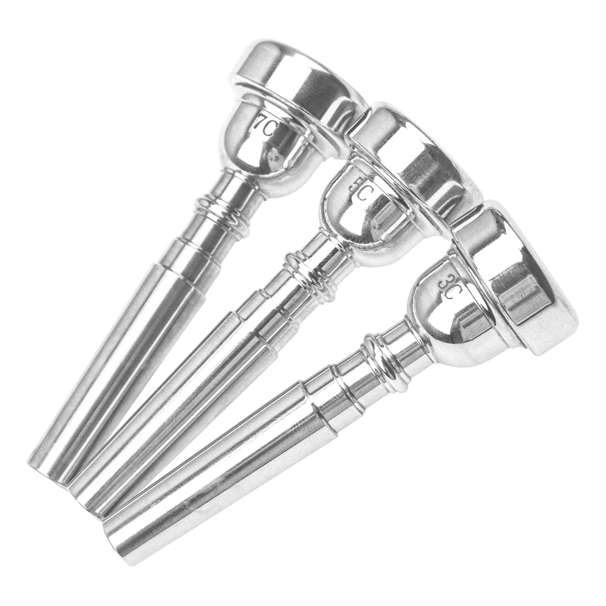 3Pcs Yootones Trumpet Mouthpiece 7C 5C 3C Trumpet Mouthpiece Set for Beginners and Professional Players (Silver) Silver