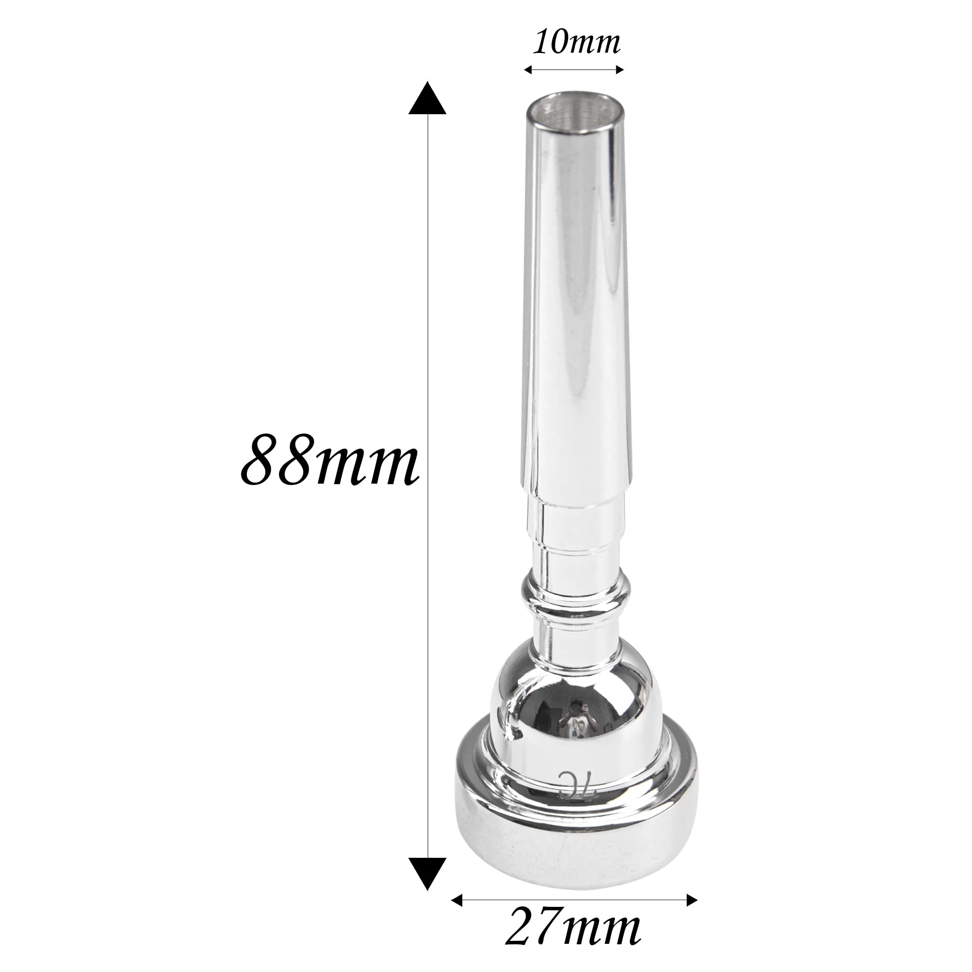 3Pcs Yootones Trumpet Mouthpiece 7C 5C 3C Trumpet Mouthpiece Set for Beginners and Professional Players (Silver) Silver - Image 6
