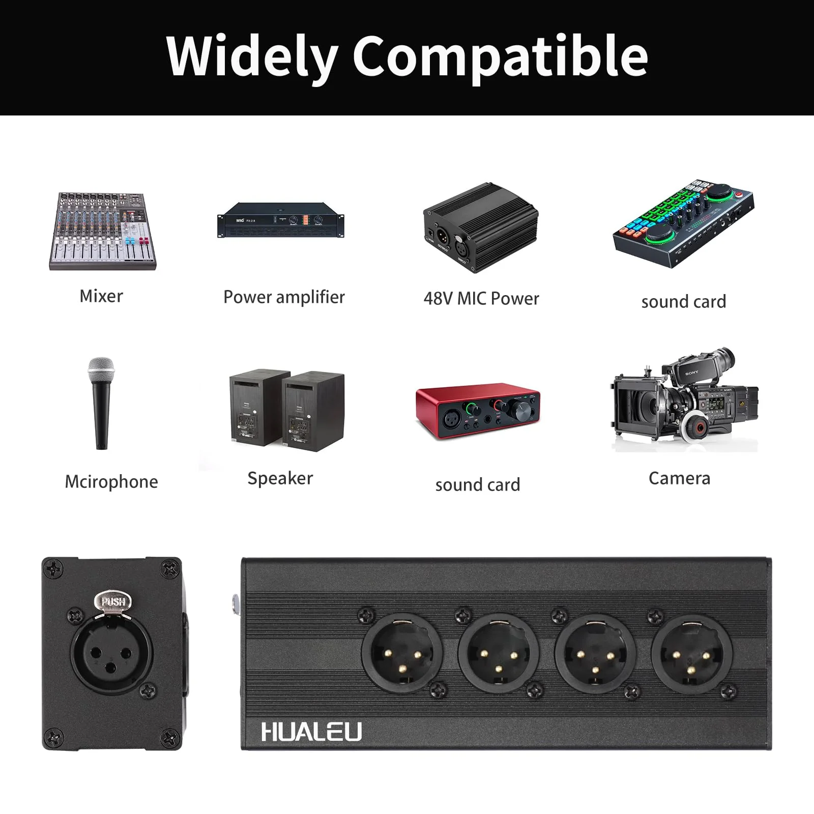 3Pin XLR 1 Female to 4 Male Splitter,4Way XLR Single Input to Four Output Parallel Connection Adapter,One Input to 4 Output Audio DMX Adapter - Image 5