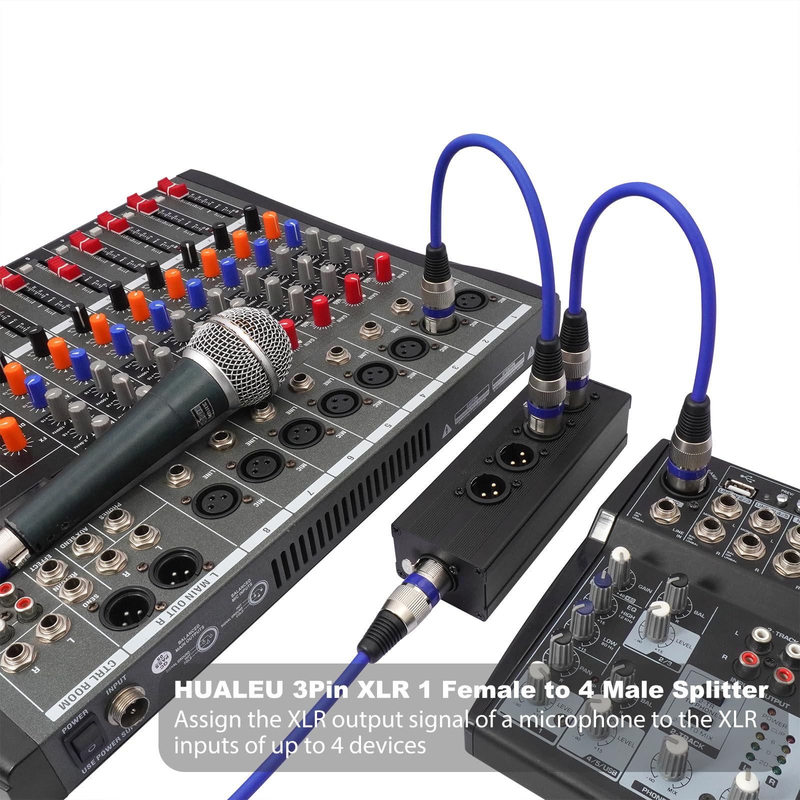 3Pin XLR 1 Female to 4 Male Splitter,4Way XLR Single Input to Four Output Parallel Connection Adapter,One Input to 4 Output Audio DMX Adapter - Image 7