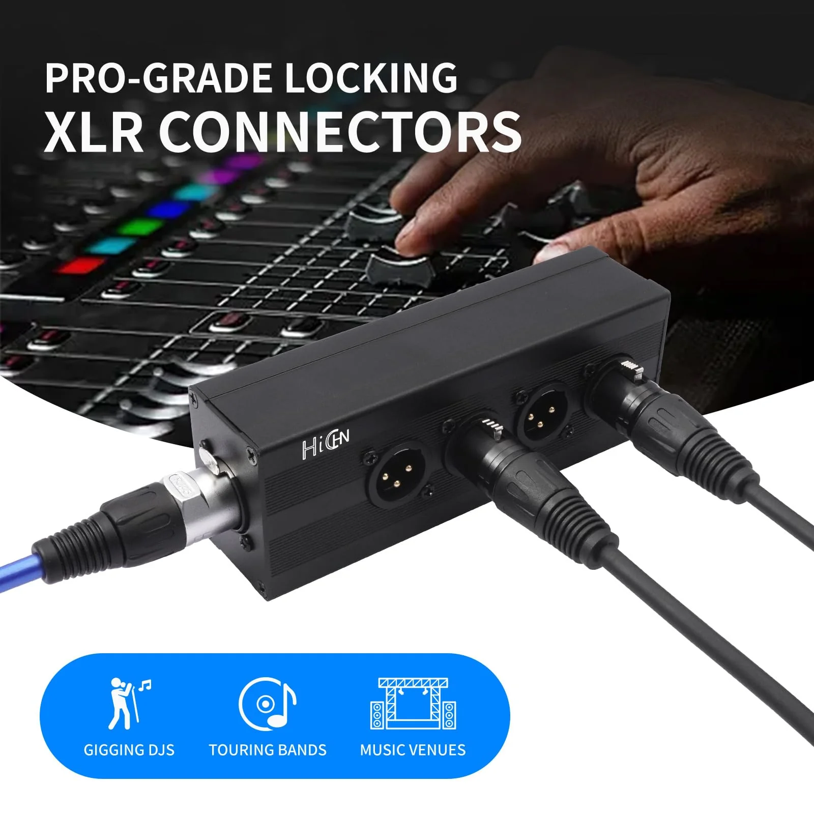 3Pin XLR 1 Female to 4 Male Splitter Converter, 4Way XLR Single Input to Four Output Parallel Connection Adapter, One Input to 4 Output Audio DMX Adapter - Image 3