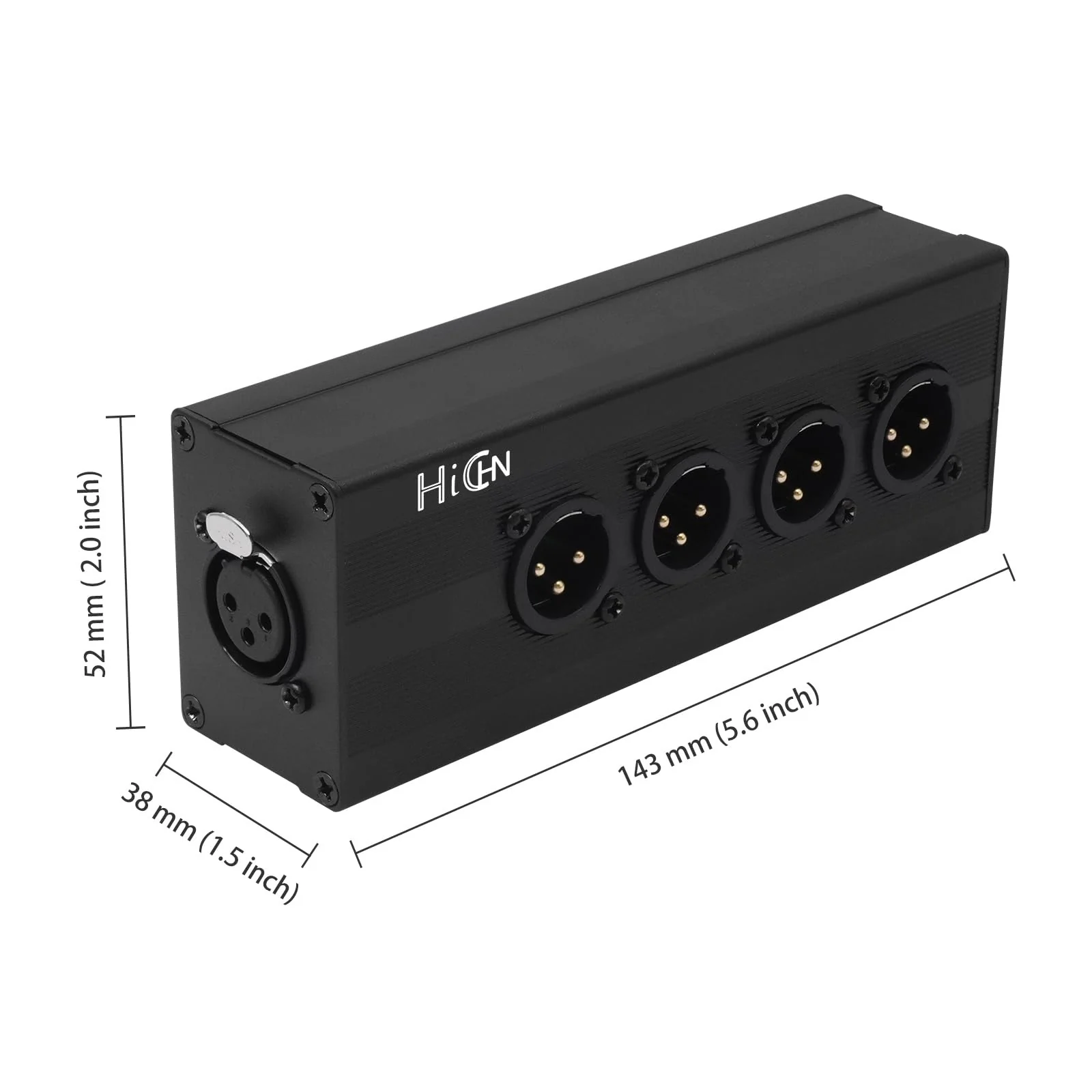 3Pin XLR 1 Female to 4 Male Splitter Converter, 4Way XLR Single Input to Four Output Parallel Connection Adapter, One Input to 4 Output Audio DMX Adapter - Image 6